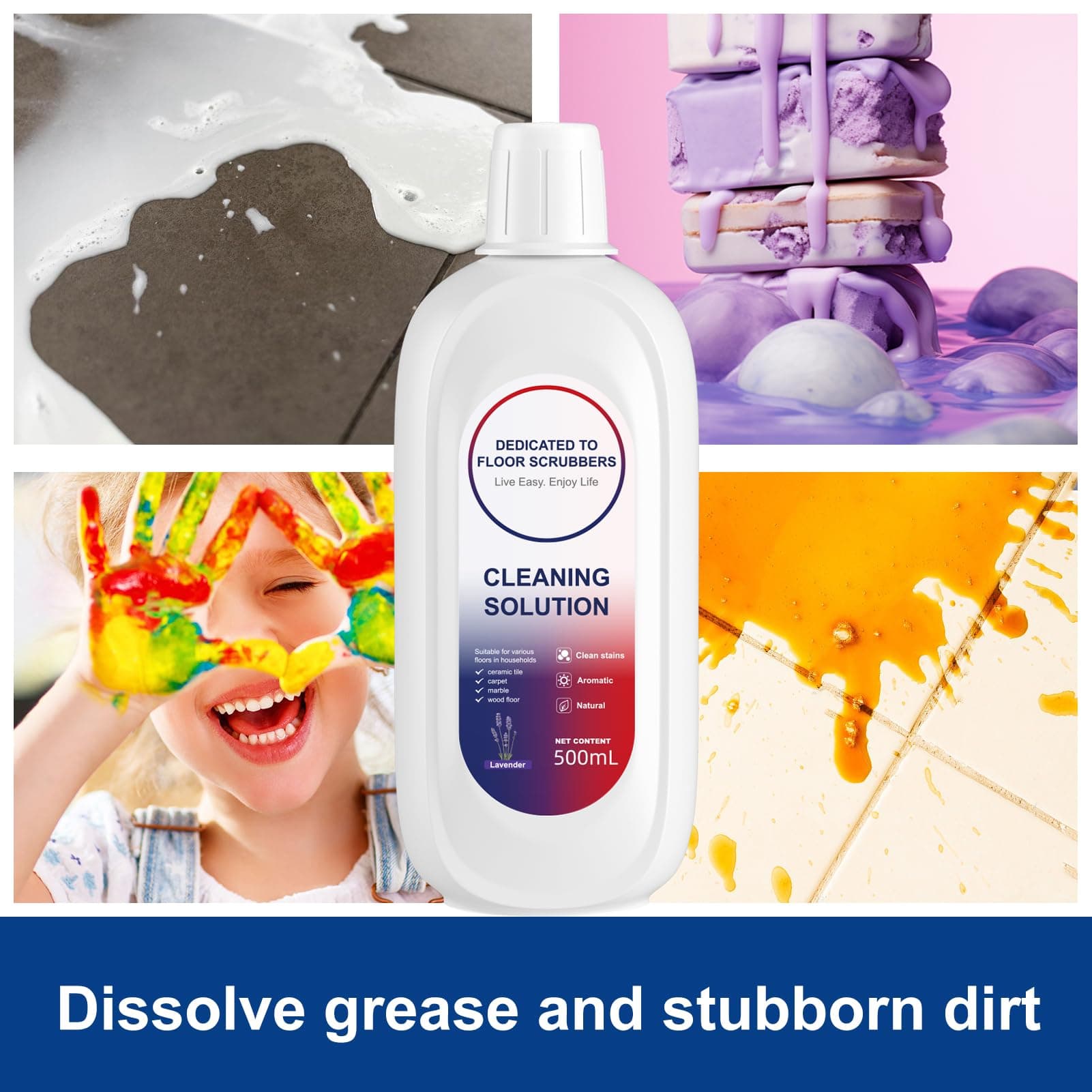 Floor Cleaner 1000ml Lavender Scent Compatible with Tineco Cleaning Solution, Re - Thumbnail 4