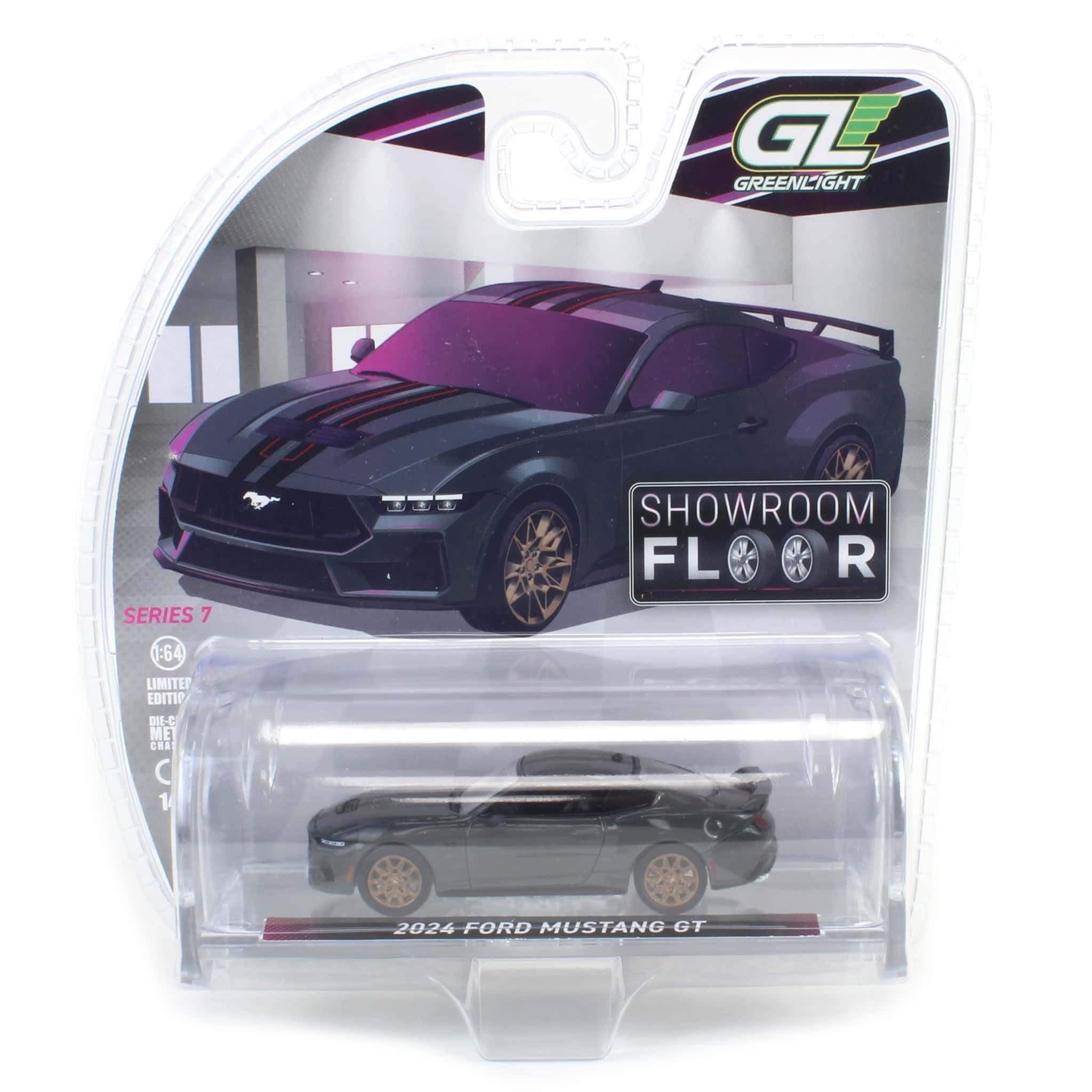 Truck 1/64 2024 Mustang GT in Dark Matter Gray Showroom Floor Series 7 68070-B - Thumbnail 5