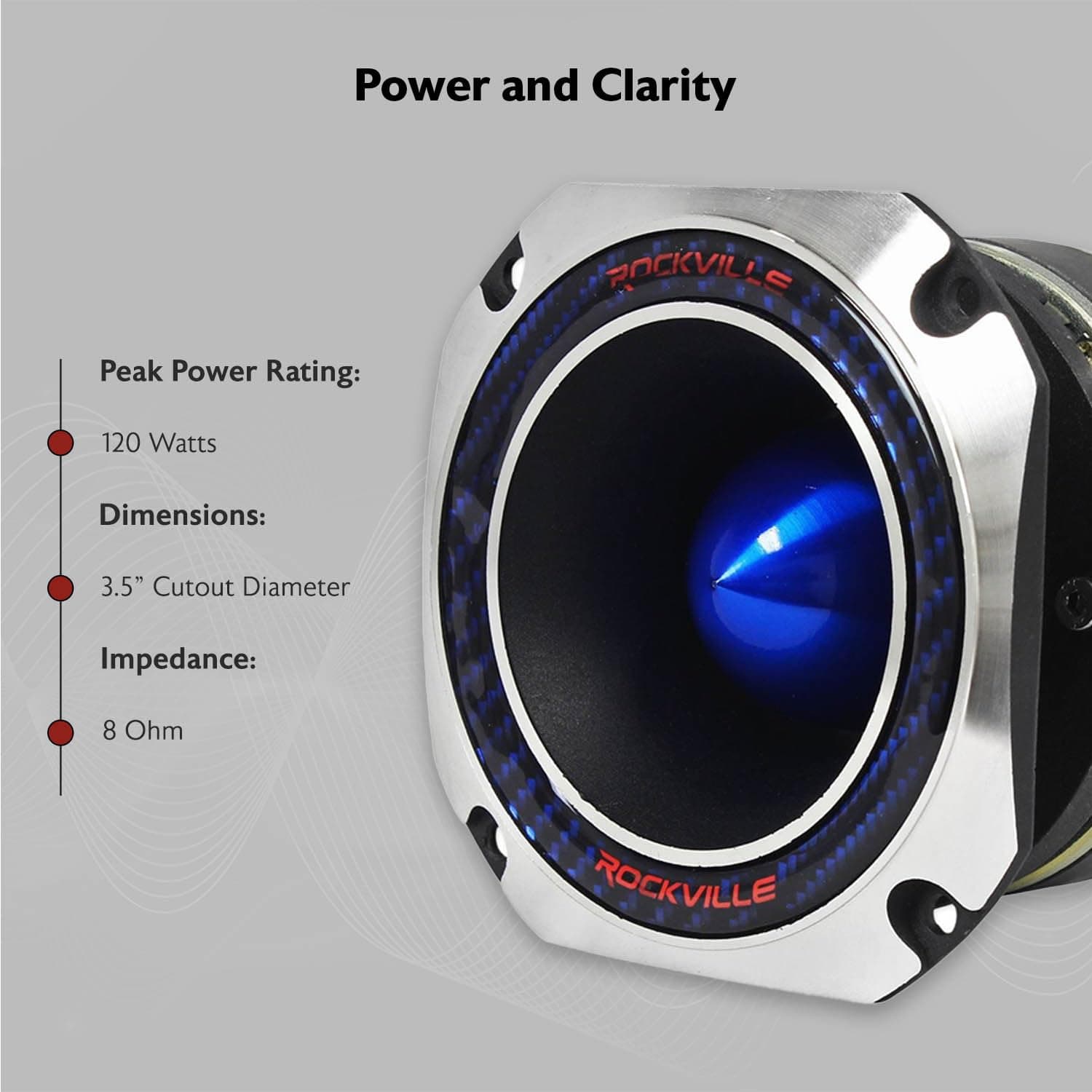 Rockville RT4 2 Inches Car Tweeter CEA Compliant 120 Watts Titanium Compression - Thumbnail 6