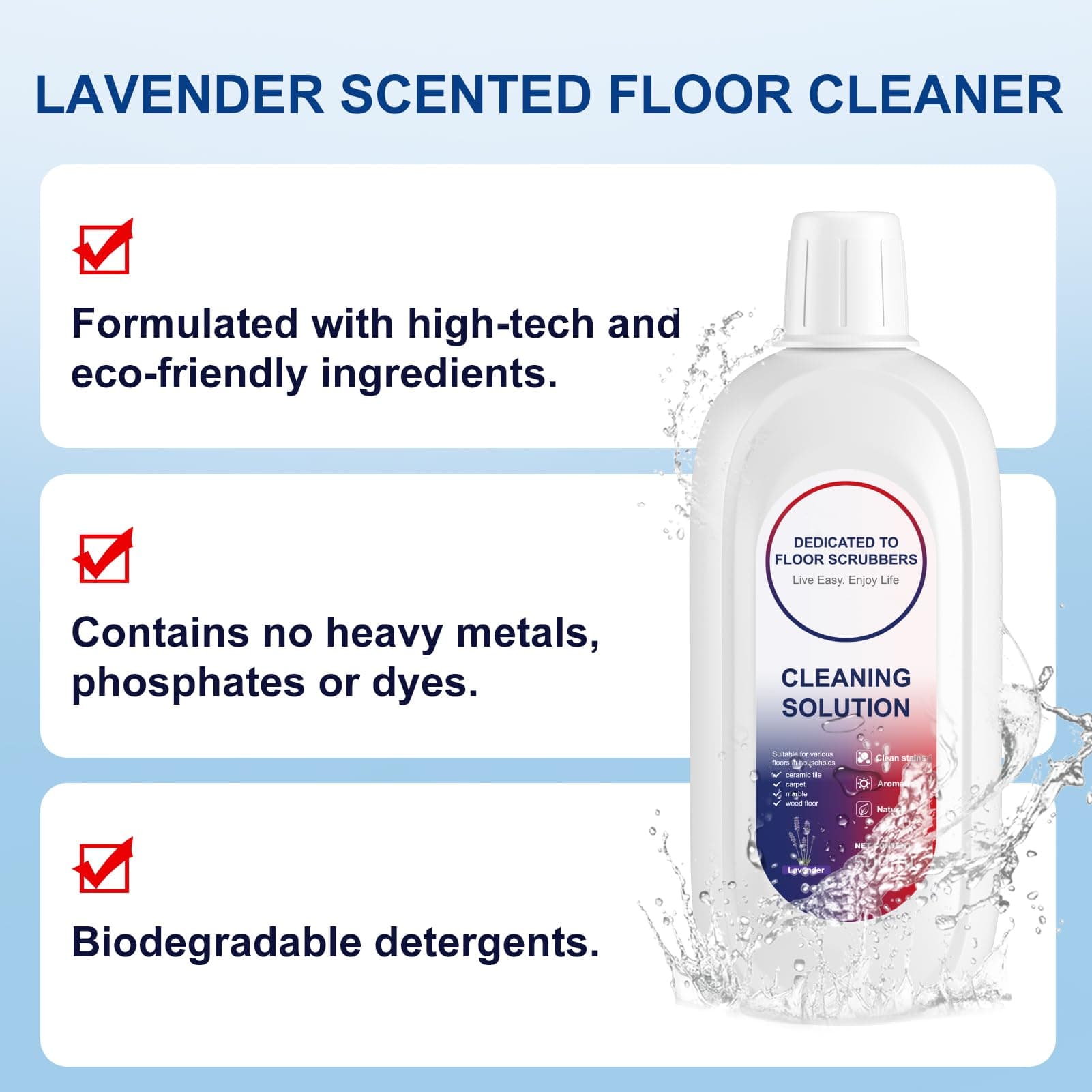 Floor Cleaner 1000ml Lavender Scent Compatible with Tineco Cleaning Solution, Re - Thumbnail 7