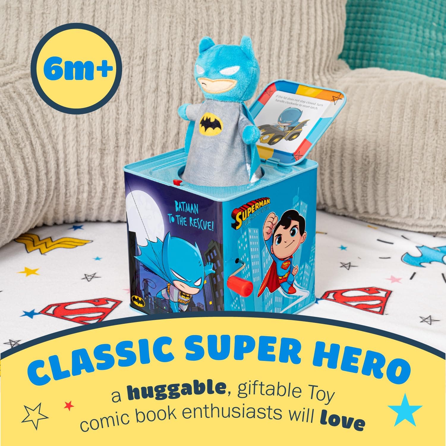 Kids Preferred DC Comics The Batman Jack in The Box Musical Toys for Babies and - Thumbnail 6