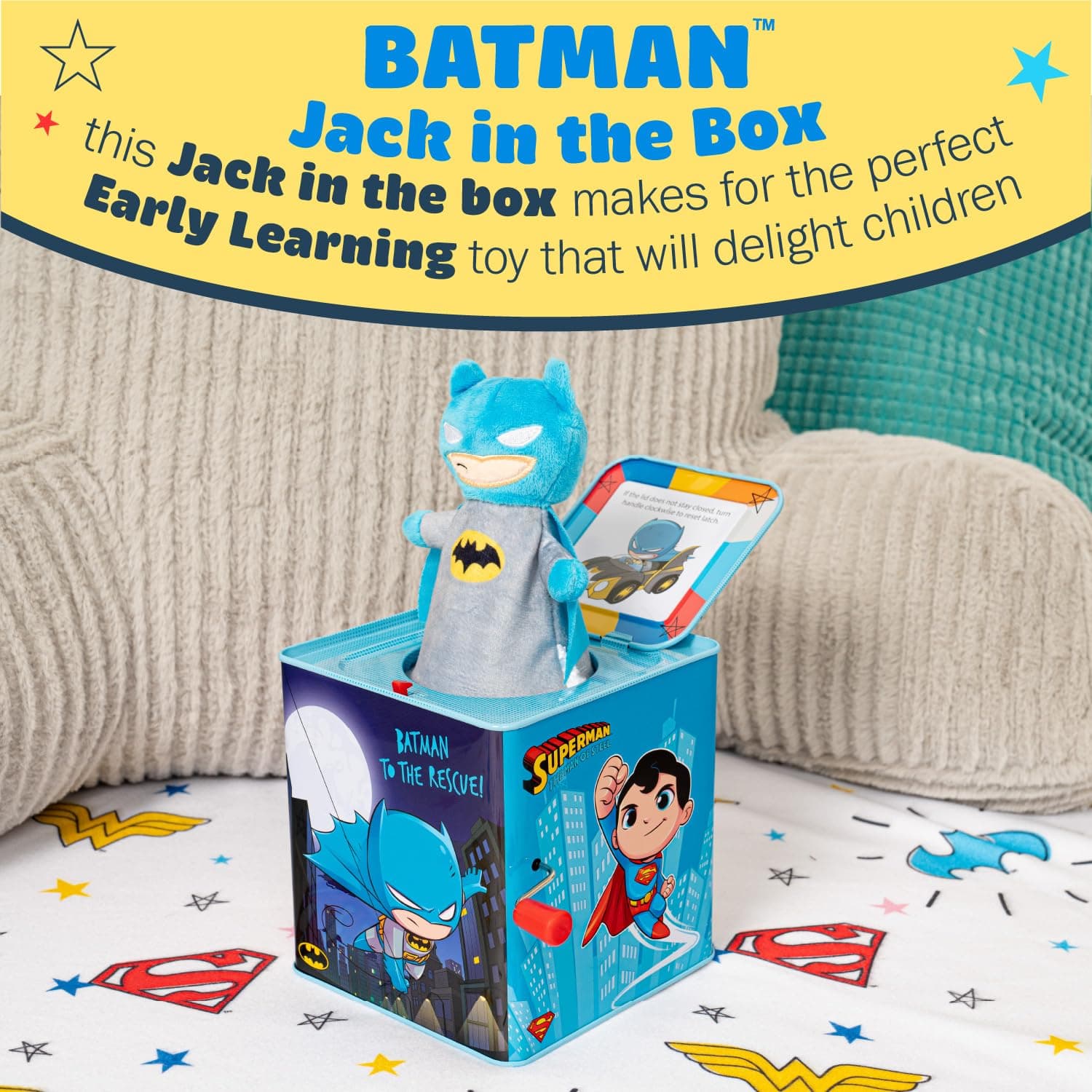 Kids Preferred DC Comics The Batman Jack in The Box Musical Toys for Babies and - Thumbnail 2