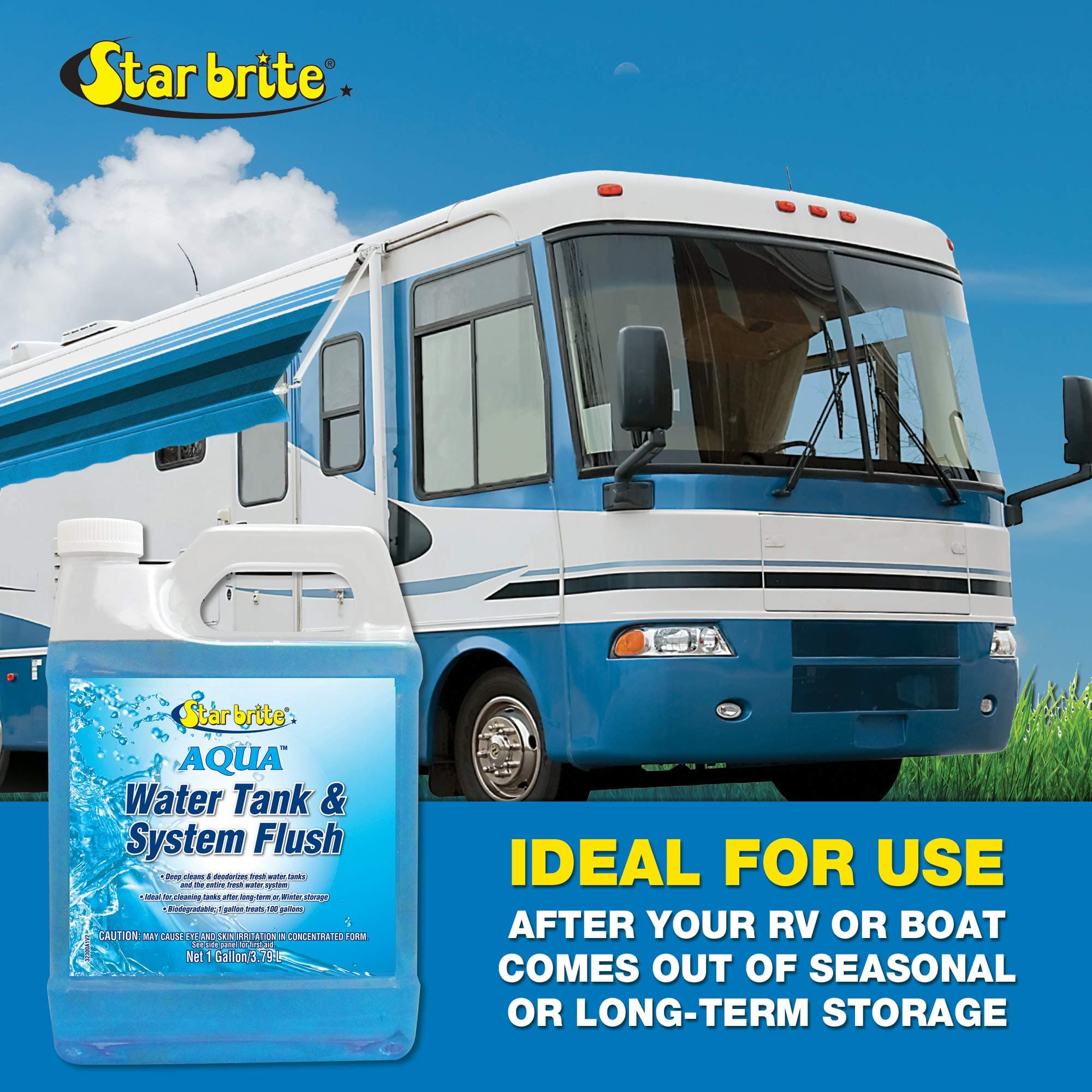 STAR BRITE Aqua Water Tank & System Flush - Deep Cleans & Deodorizes Fresh Water - Thumbnail 3