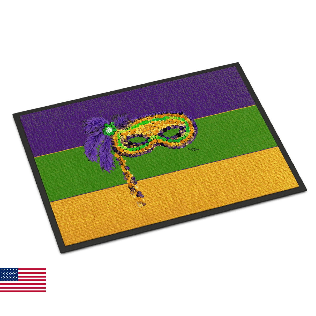 Caroline's Treasures 8384MAT Mardi Gras Doormat, 18" x 27", Multicolor - Image 1