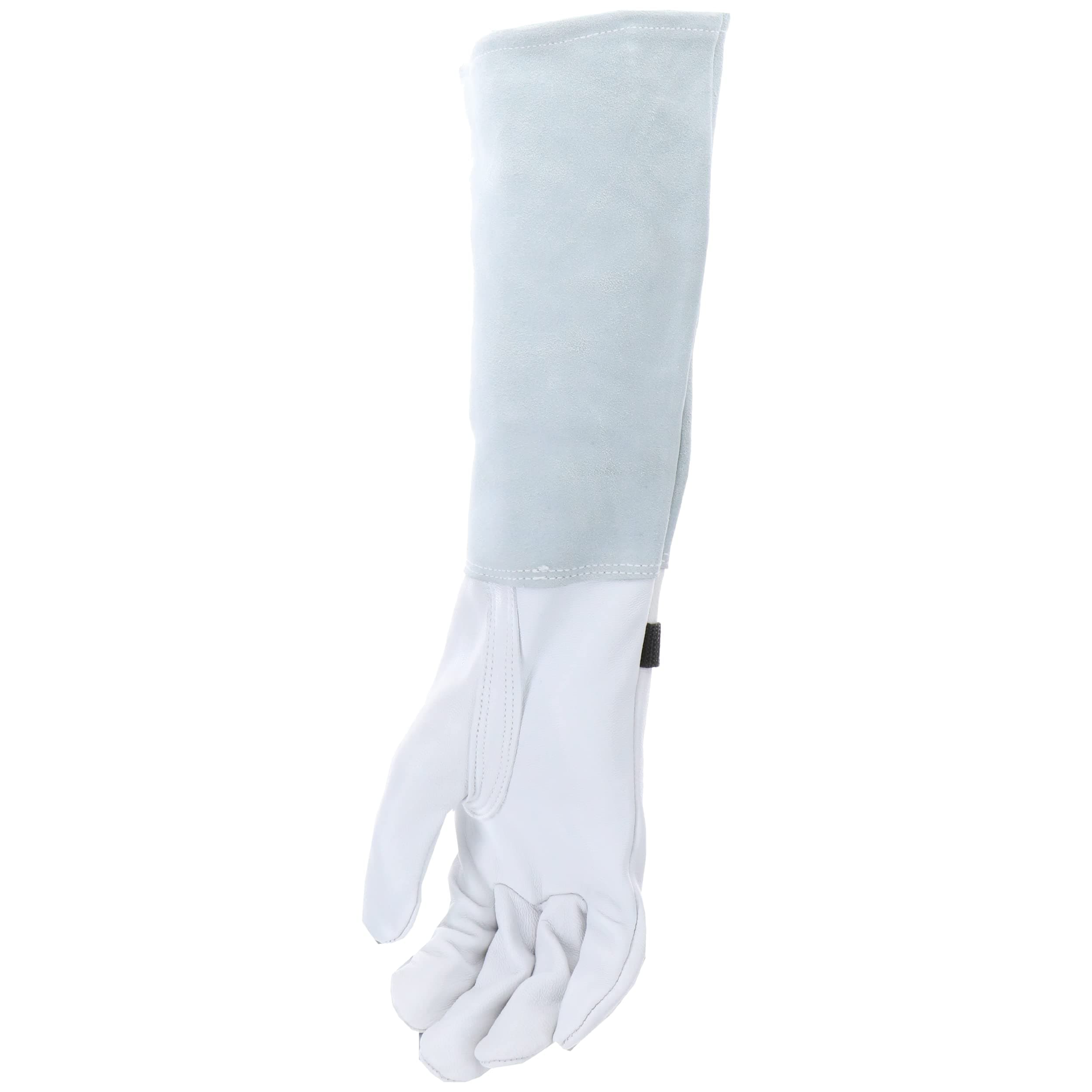 MUD Garden Goatskin Leather Extended Cuff Garden Gloves Mud Gauntlet, Natural, M - Thumbnail 5