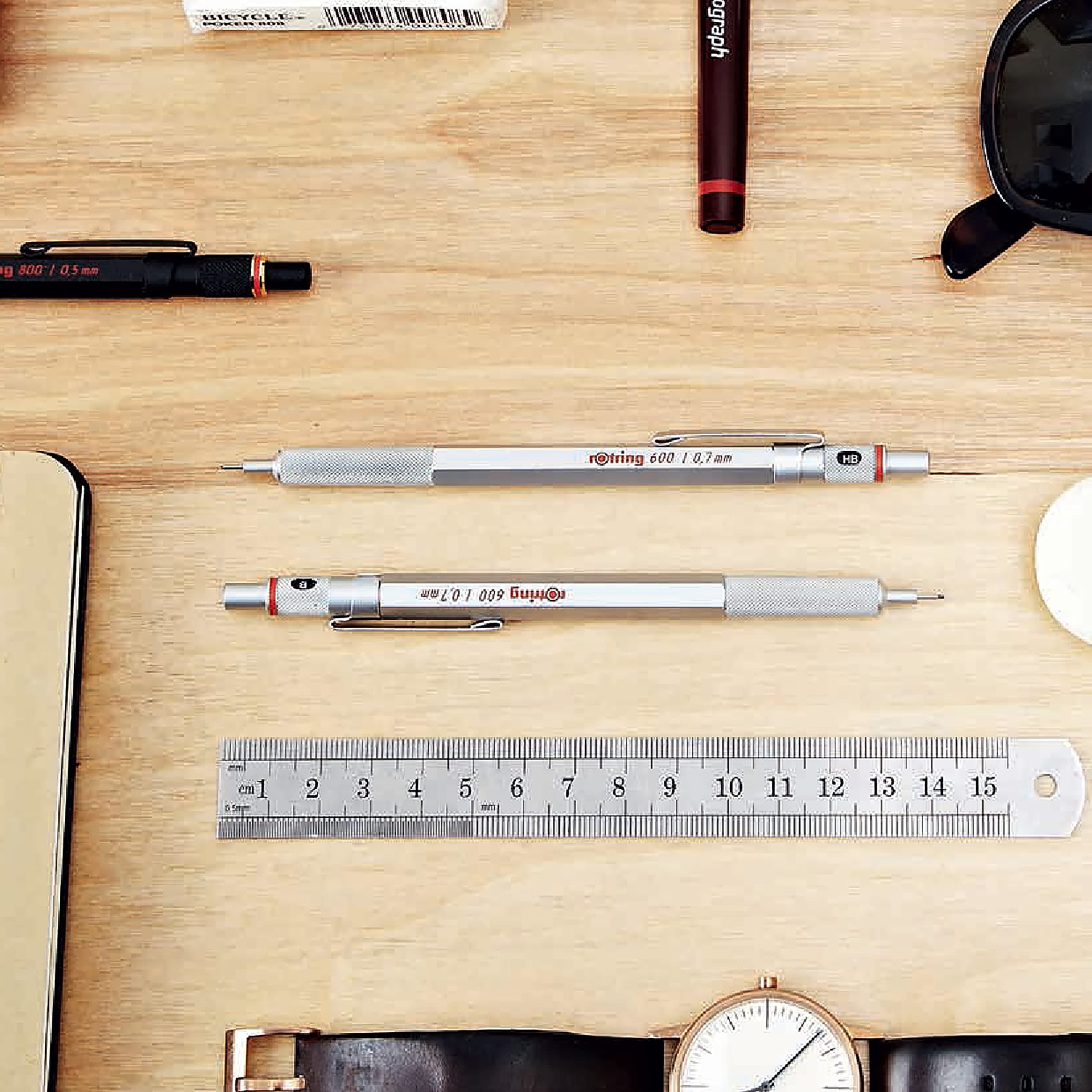 rOtring 600 Mechanical Pencil, 0.5mm, Silver - Precision Drafting (1904445) - Thumbnail 5