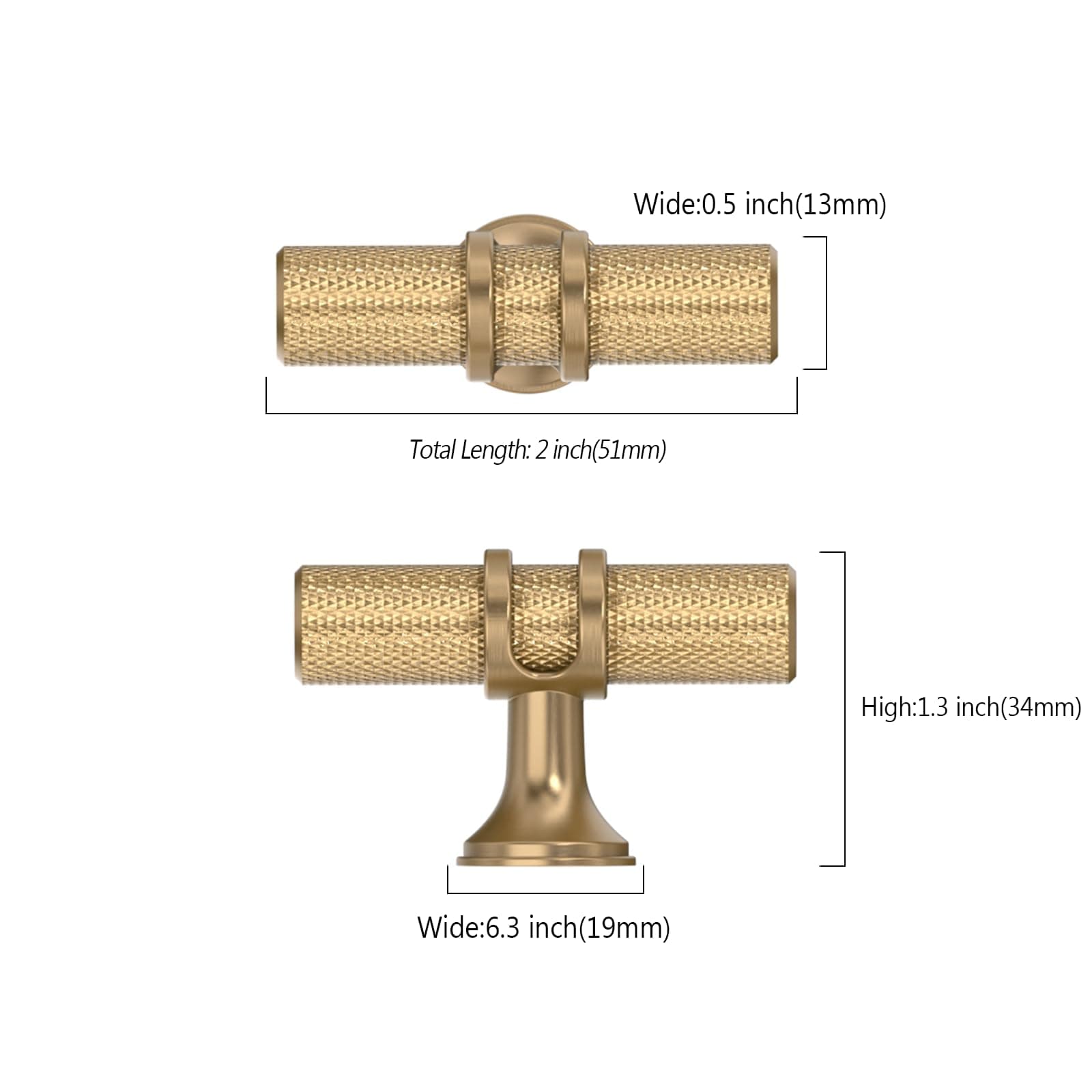 Asidrama 10pk Champagne Bronze Cabinet Knobs Zinc for Dresser Drawers 4451 - Thumbnail 2