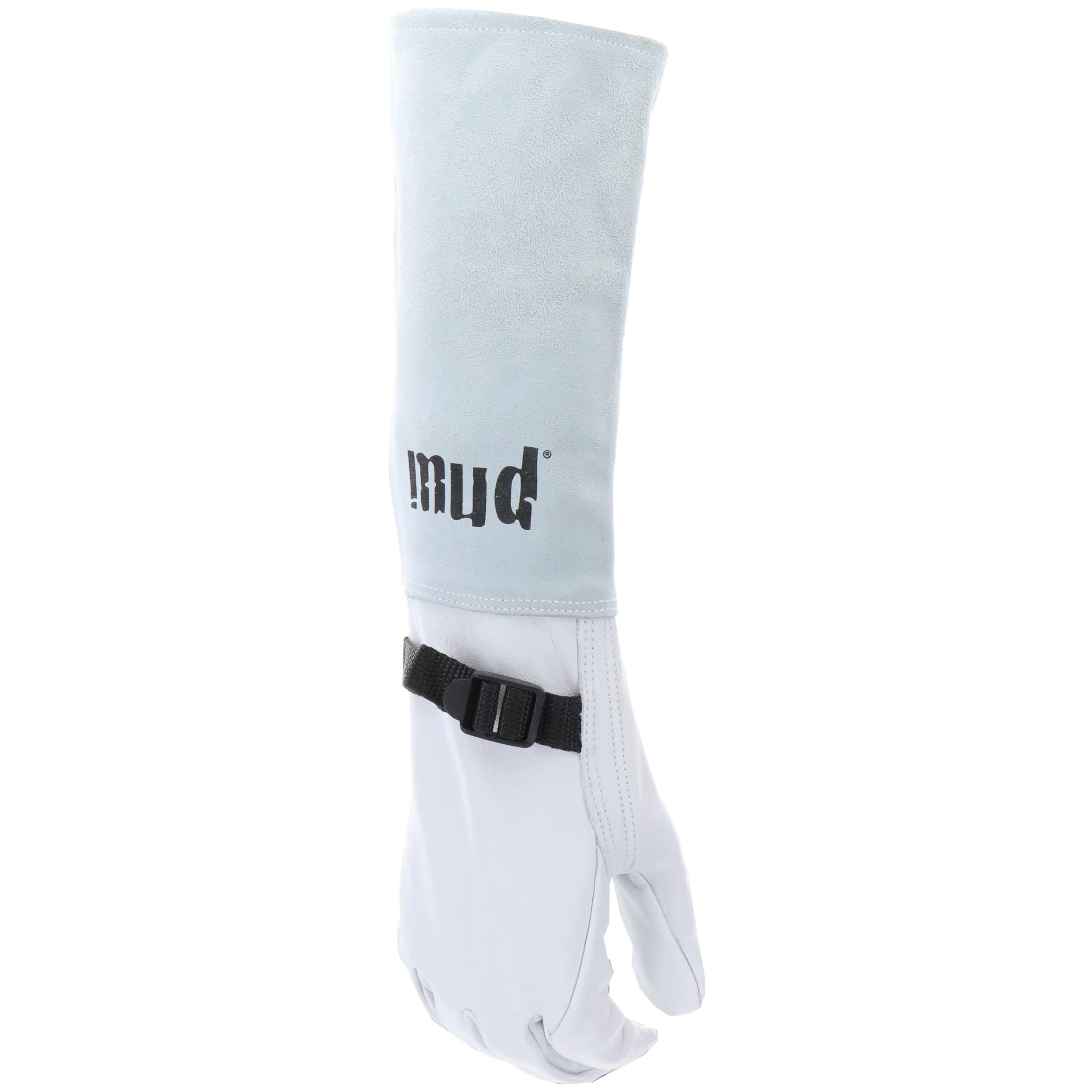 MUD Garden Goatskin Leather Extended Cuff Garden Gloves Mud Gauntlet, Natural, M - Thumbnail 4