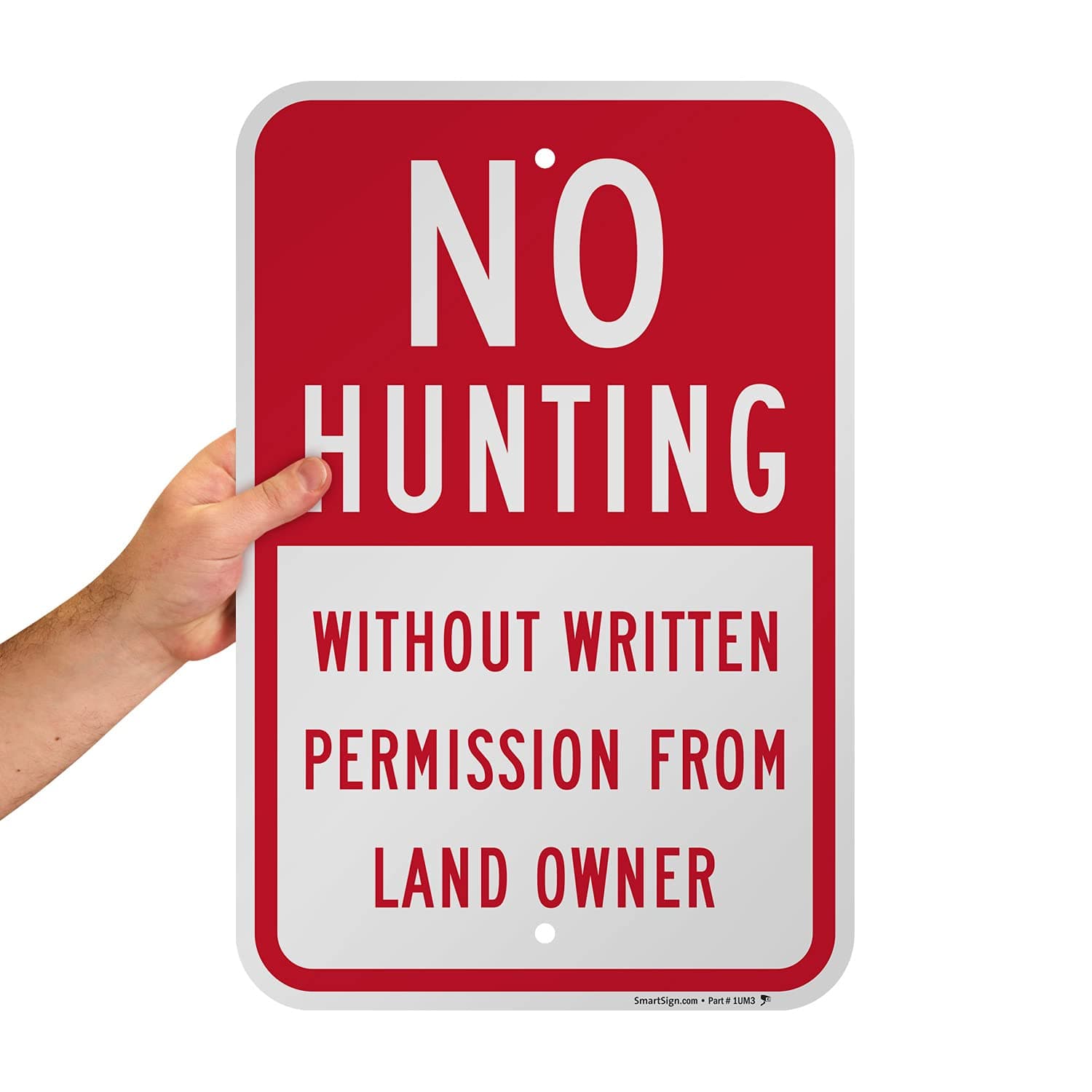 SmartSign 18 x 12 inch “No Hunting - Without Permission From Land Owner” Metal S - Thumbnail 2