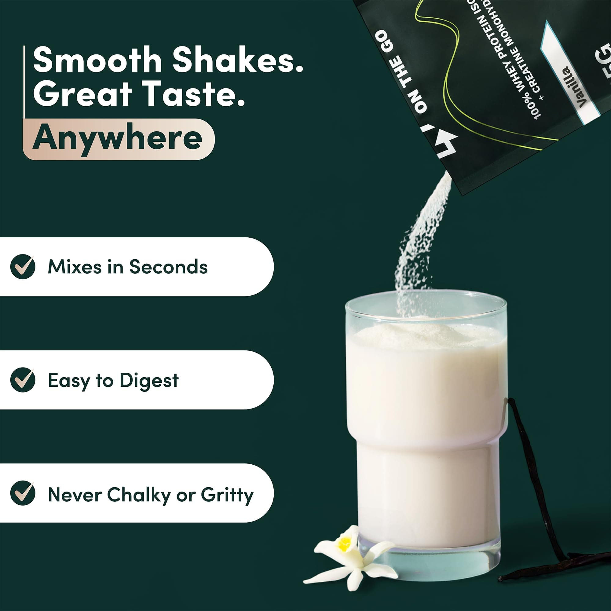 Nutrition On The Go Whey Protein Isolate Packets with Creatine – 25g Protein + 5 - Thumbnail 5