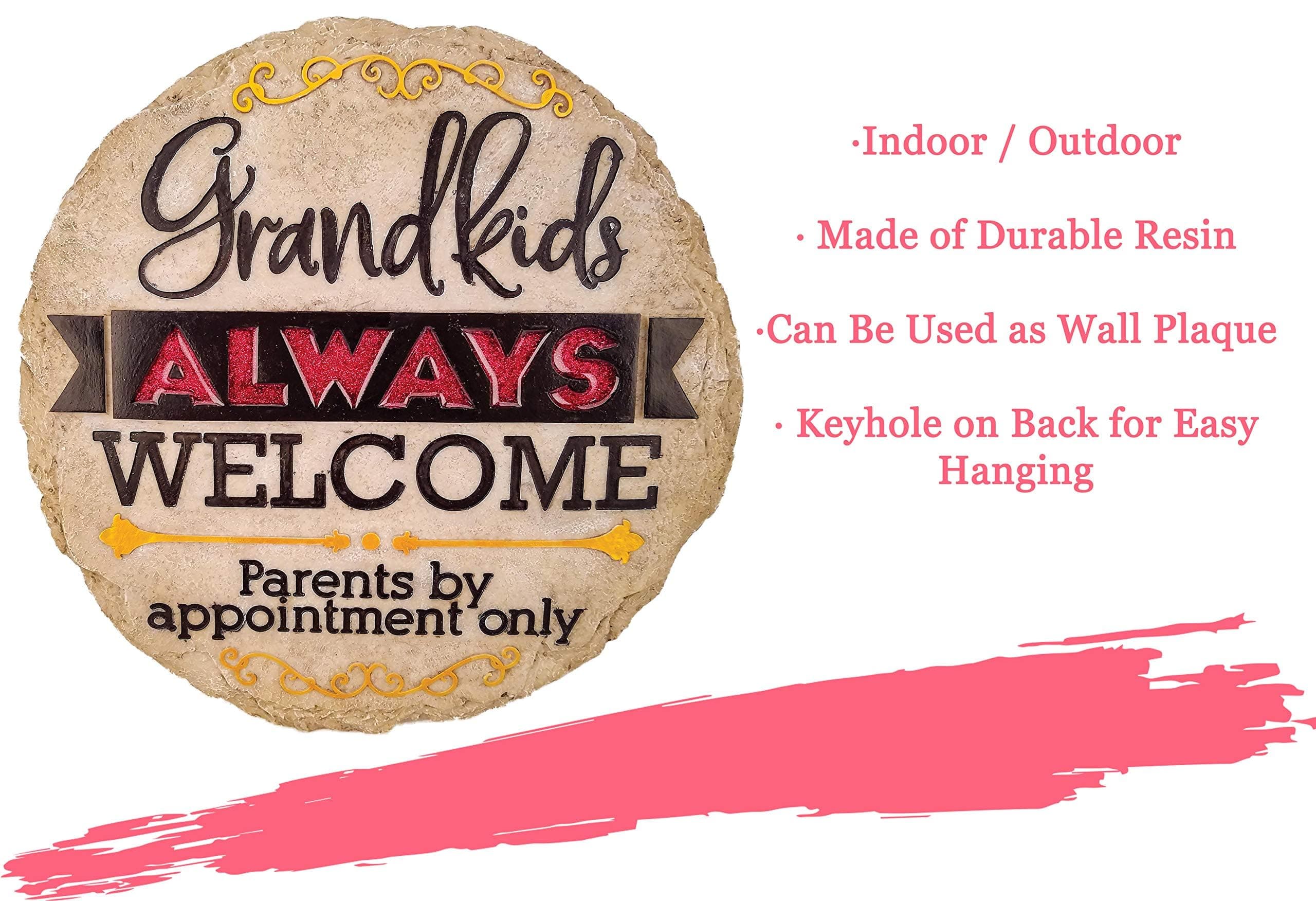 Spoontiques - Garden Décor - Grandkids Welcome Stepping Stone - Decorative Stone - Thumbnail 5