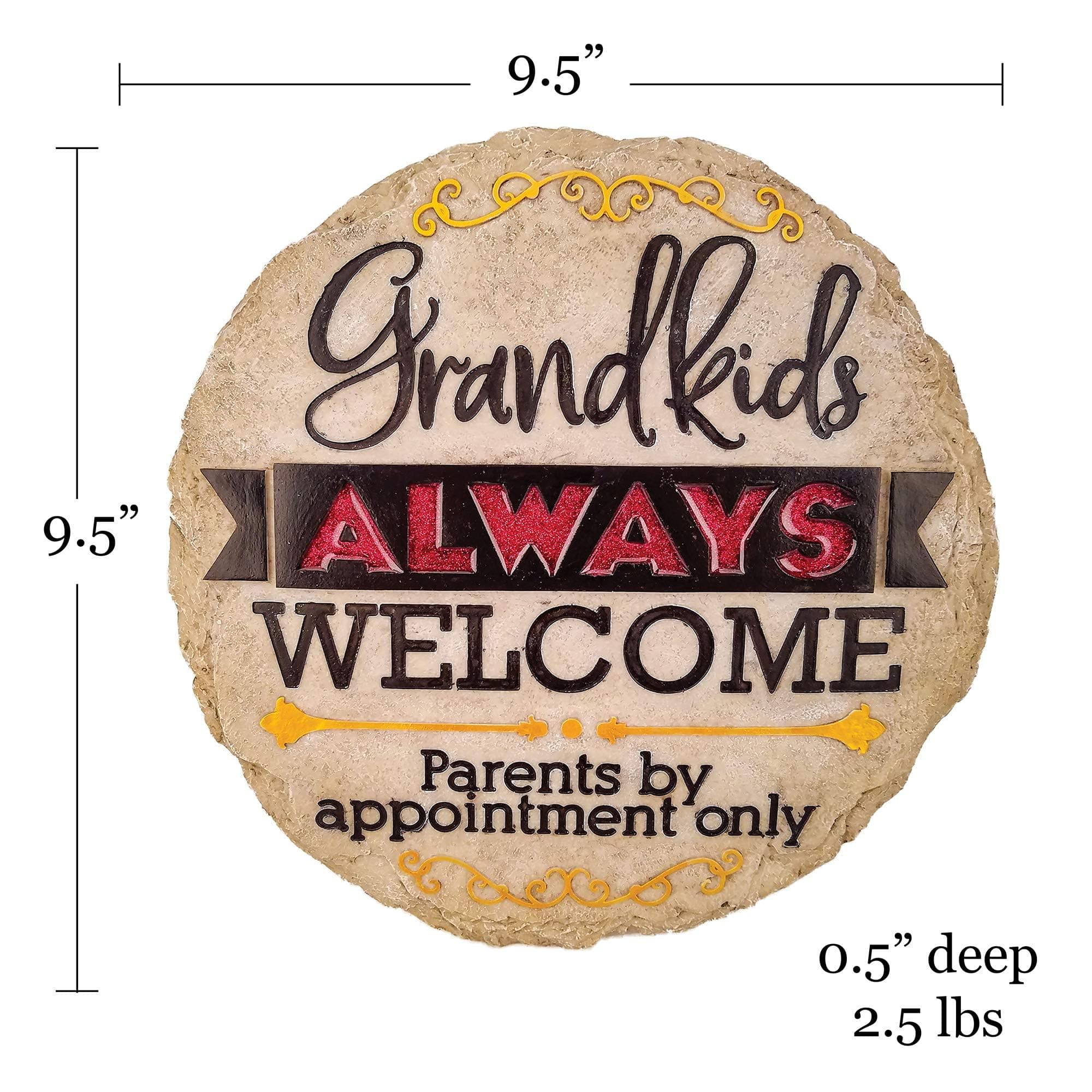 Spoontiques - Garden Décor - Grandkids Welcome Stepping Stone - Decorative Stone - Thumbnail 4
