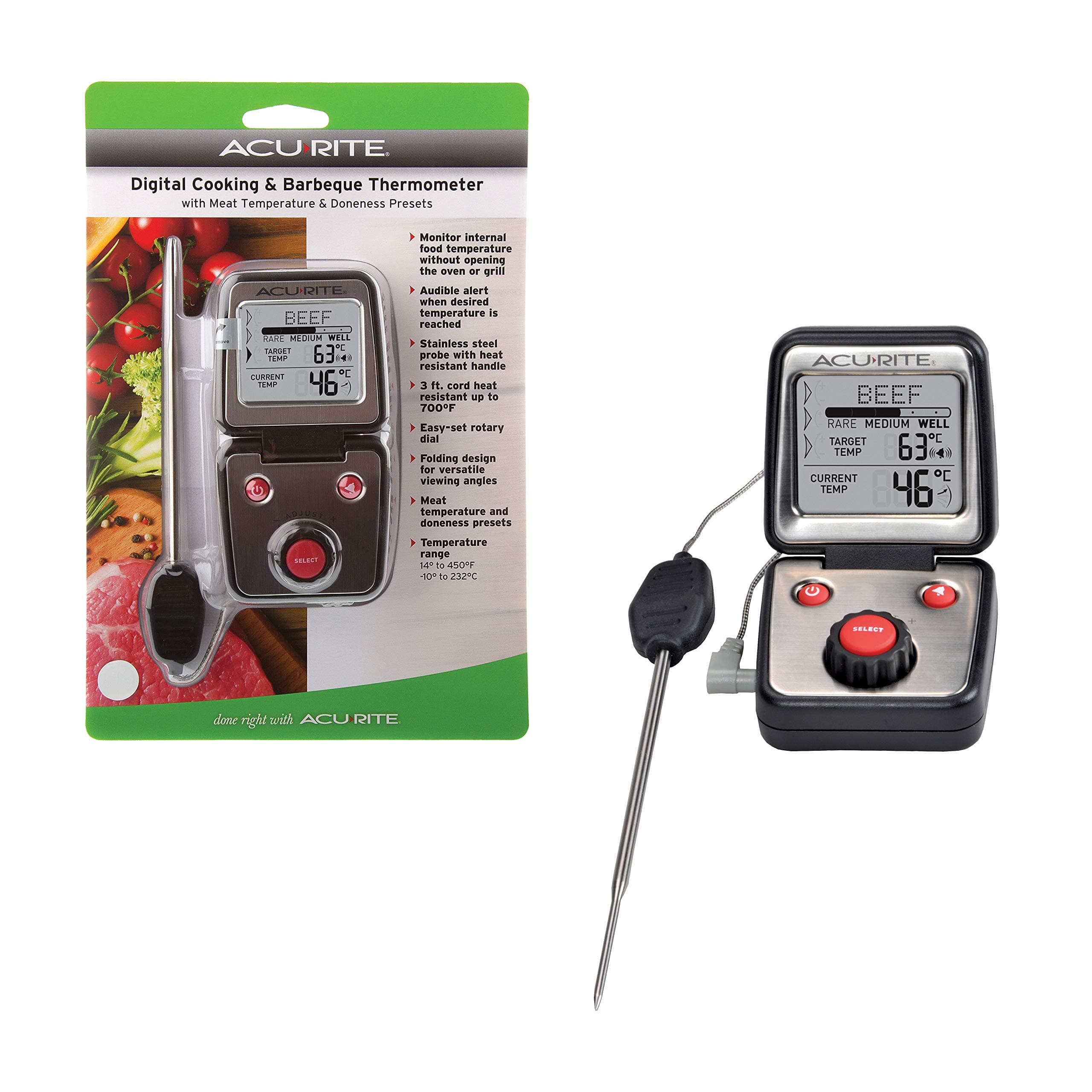 AcuRite 00277 Digital Cook Thermometer,Black - Thumbnail 2