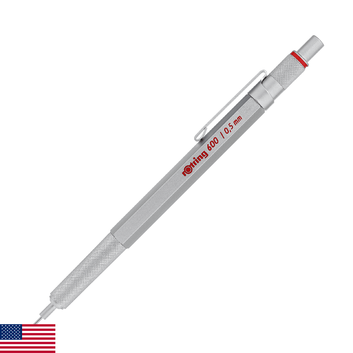 rOtring 600 Mechanical Pencil, 0.5mm, Silver - Precision Drafting (1904445) - Image 1