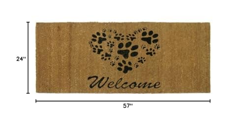 Rubber-Cal 24-Inch-by-57-Inch Heart-Shaped Paws Welcome Mat - Thumbnail 3