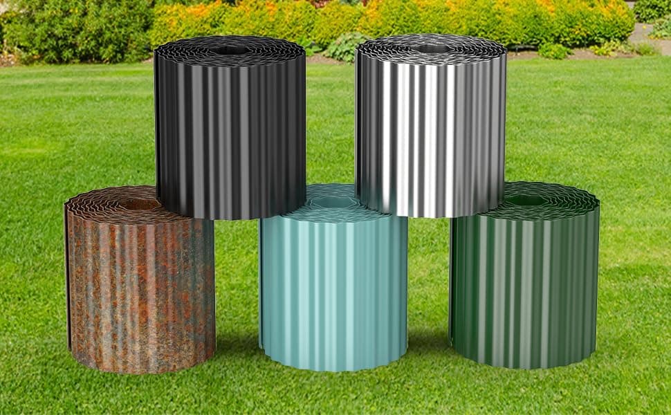 Camitlli Corrugated Metal Garden Edging, Sturdy Tall Landscape Edging Borders, P - Thumbnail 7