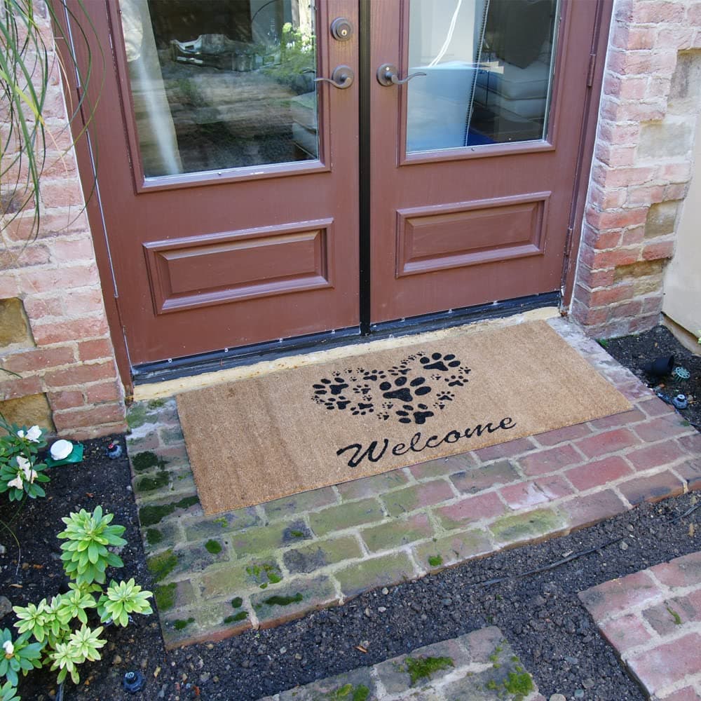 Rubber-Cal 24-Inch-by-57-Inch Heart-Shaped Paws Welcome Mat - Thumbnail 5