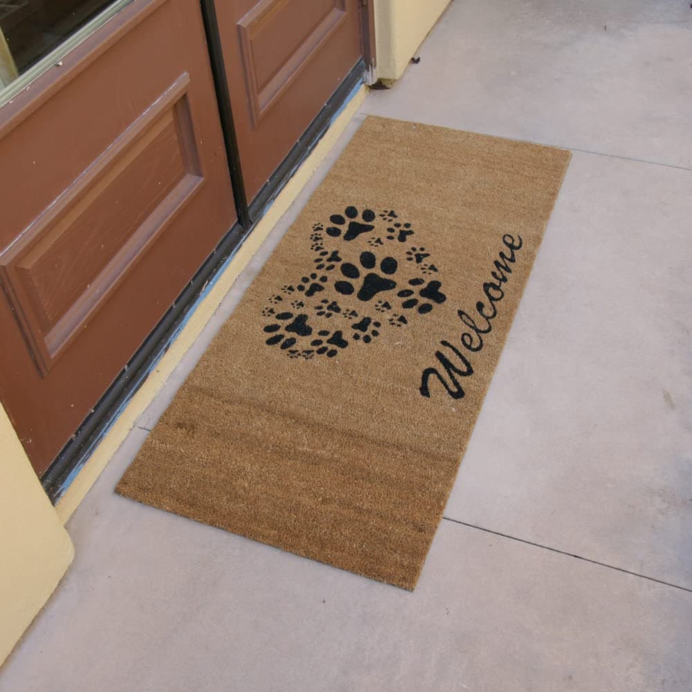 Rubber-Cal 24-Inch-by-57-Inch Heart-Shaped Paws Welcome Mat - Thumbnail 4