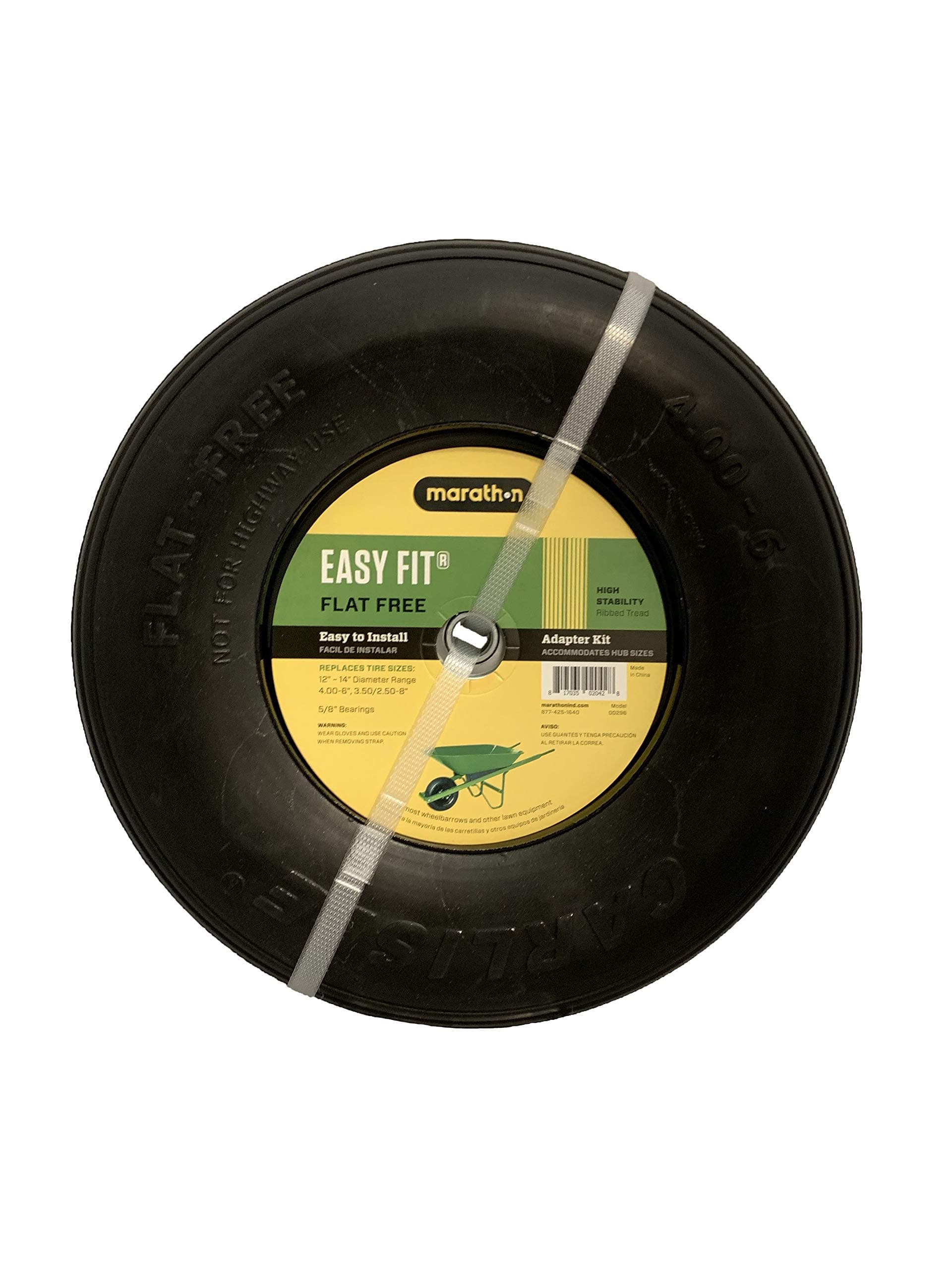 Easy Fit 4.00-6 Flat-Free Wheel Assembly for Residential Wheelbarrow - Thumbnail 4