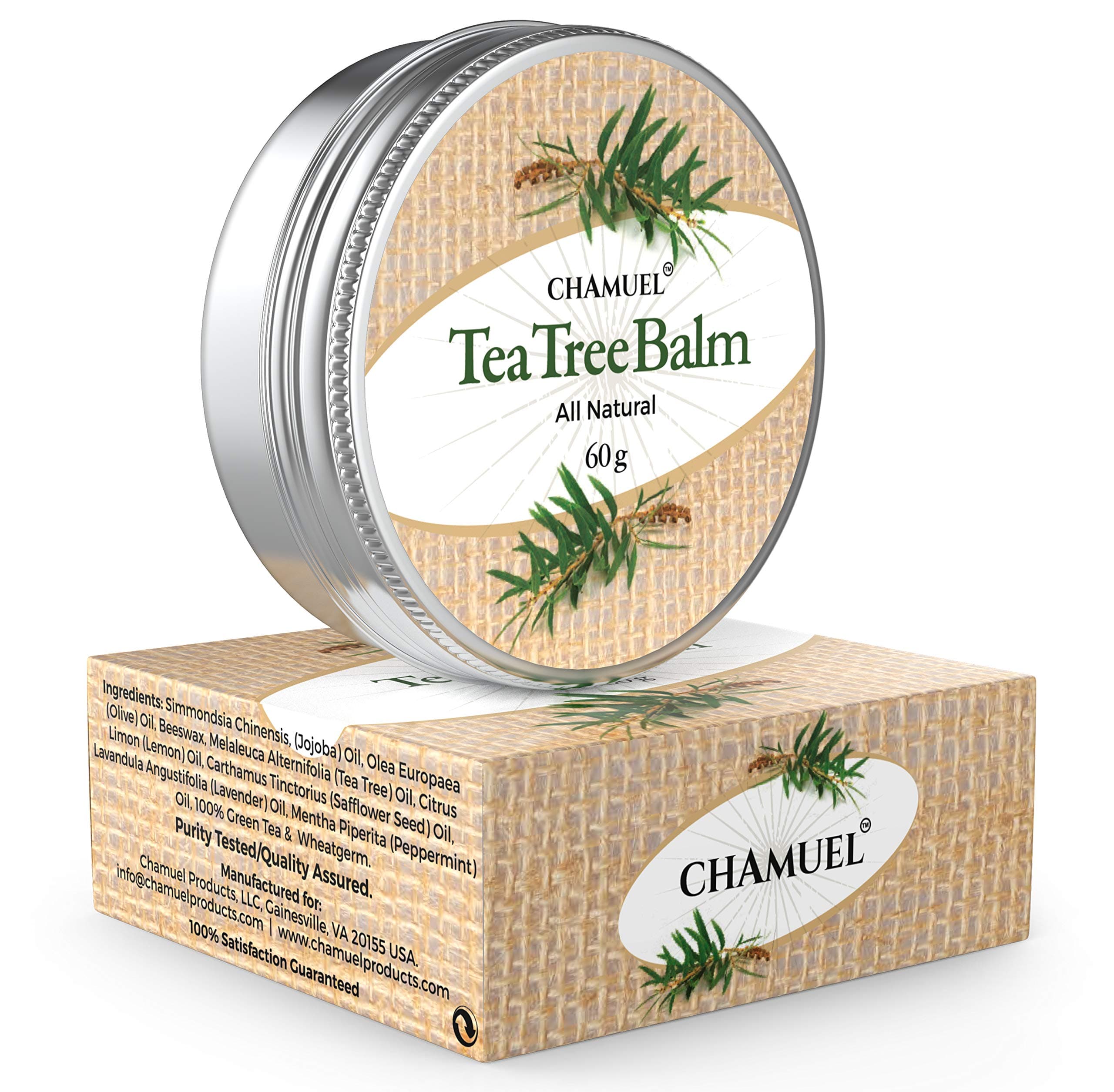 Chamuel Tea Tree Oil Balm – All Natural | Great Cream for Soothing Eczema, Crack - Thumbnail 6