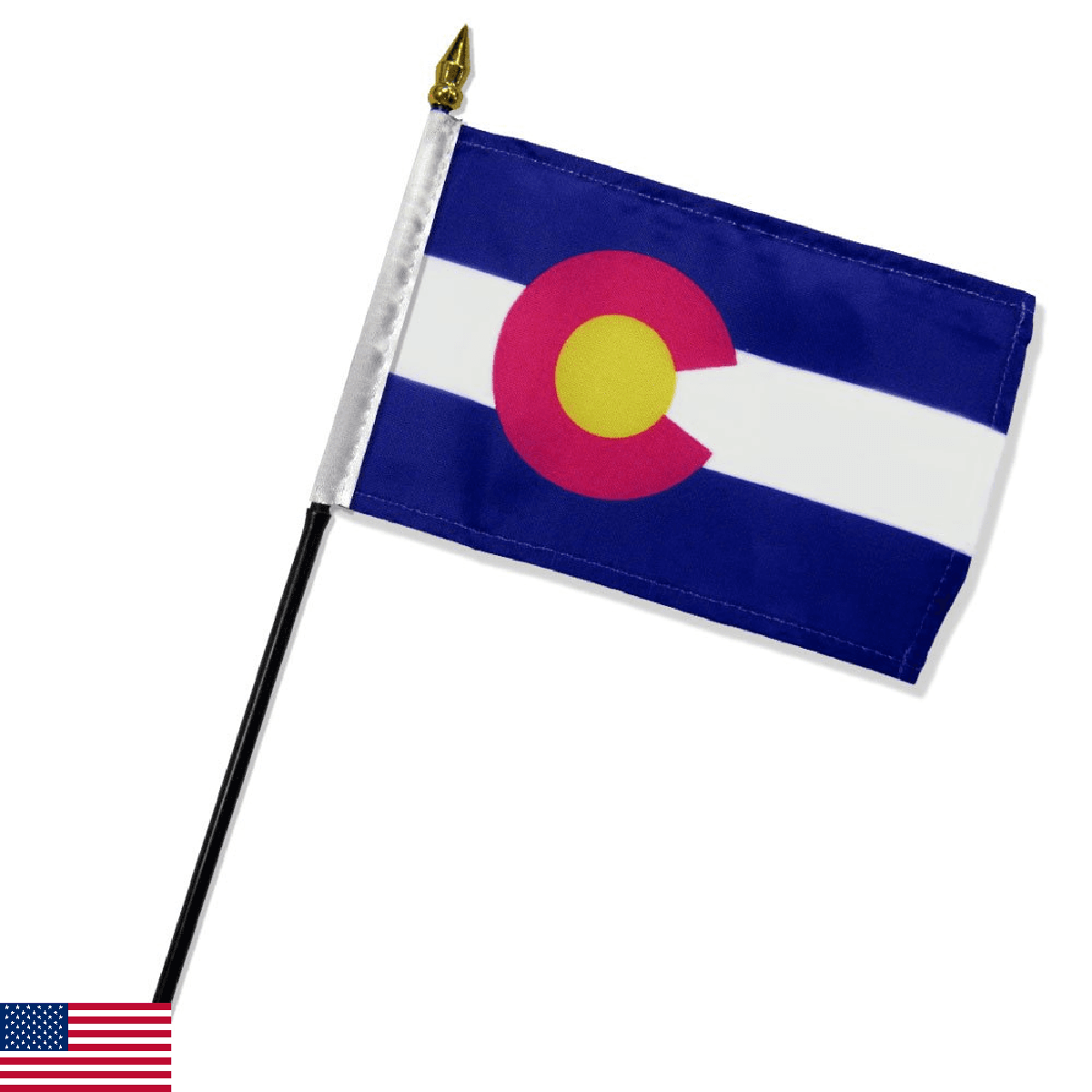 Quality Standard Flags DFBcolorado Colorado Small Stick Flags, 4 by 6" - Image 1