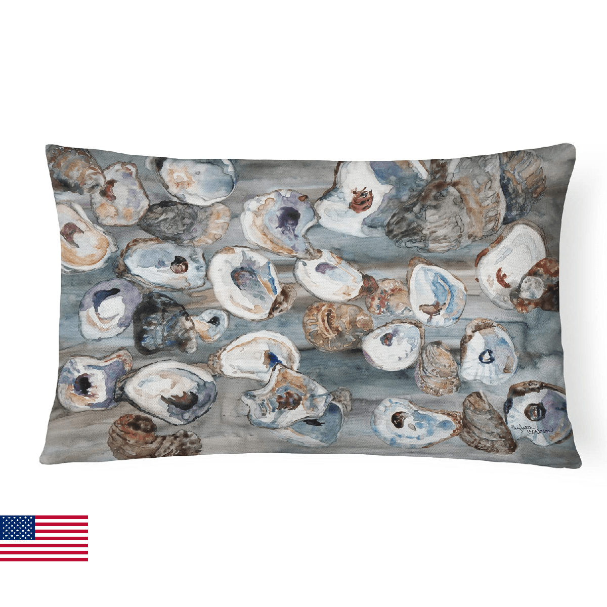 Caroline's Treasures 8957PW1216 Bunch of Oysters Canvas Fabric Decorative Pillow - Image 1
