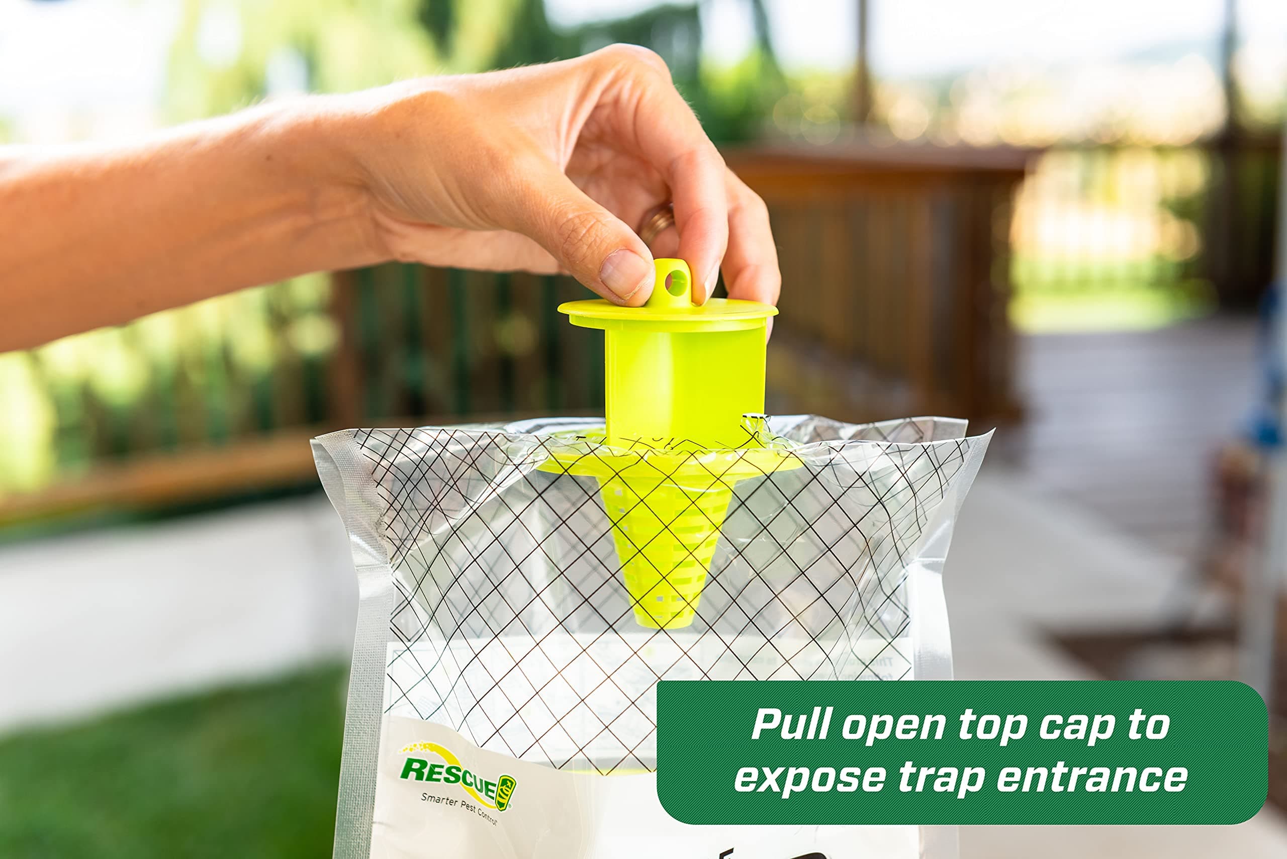 RESCUE! Big Bag Fly Trap, 4-Pack, Disposable Outdoor Fly Control - Thumbnail 3