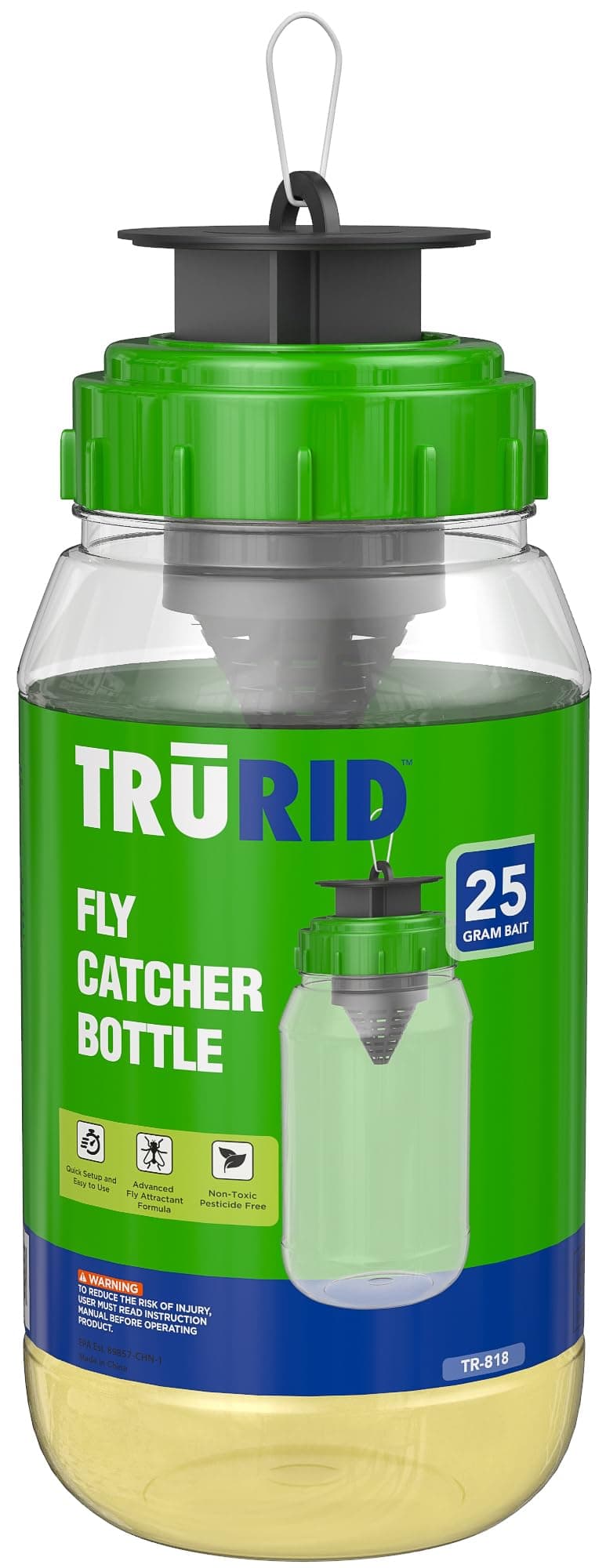 Fly Traps Outdoor- Reusable Hanging Fly Trap- (3-Pack) Add Water to Catch House - Thumbnail 7