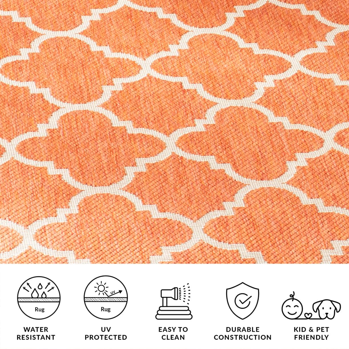 SAFAVIEH Washable Rug Outdoor Courtyard Collection - 2'7" x 5', Terracotta & Bon - Thumbnail 8