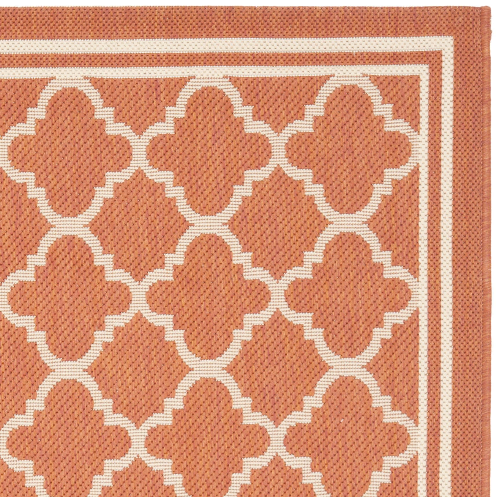 SAFAVIEH Washable Rug Outdoor Courtyard Collection - 2'7" x 5', Terracotta & Bon - Thumbnail 6