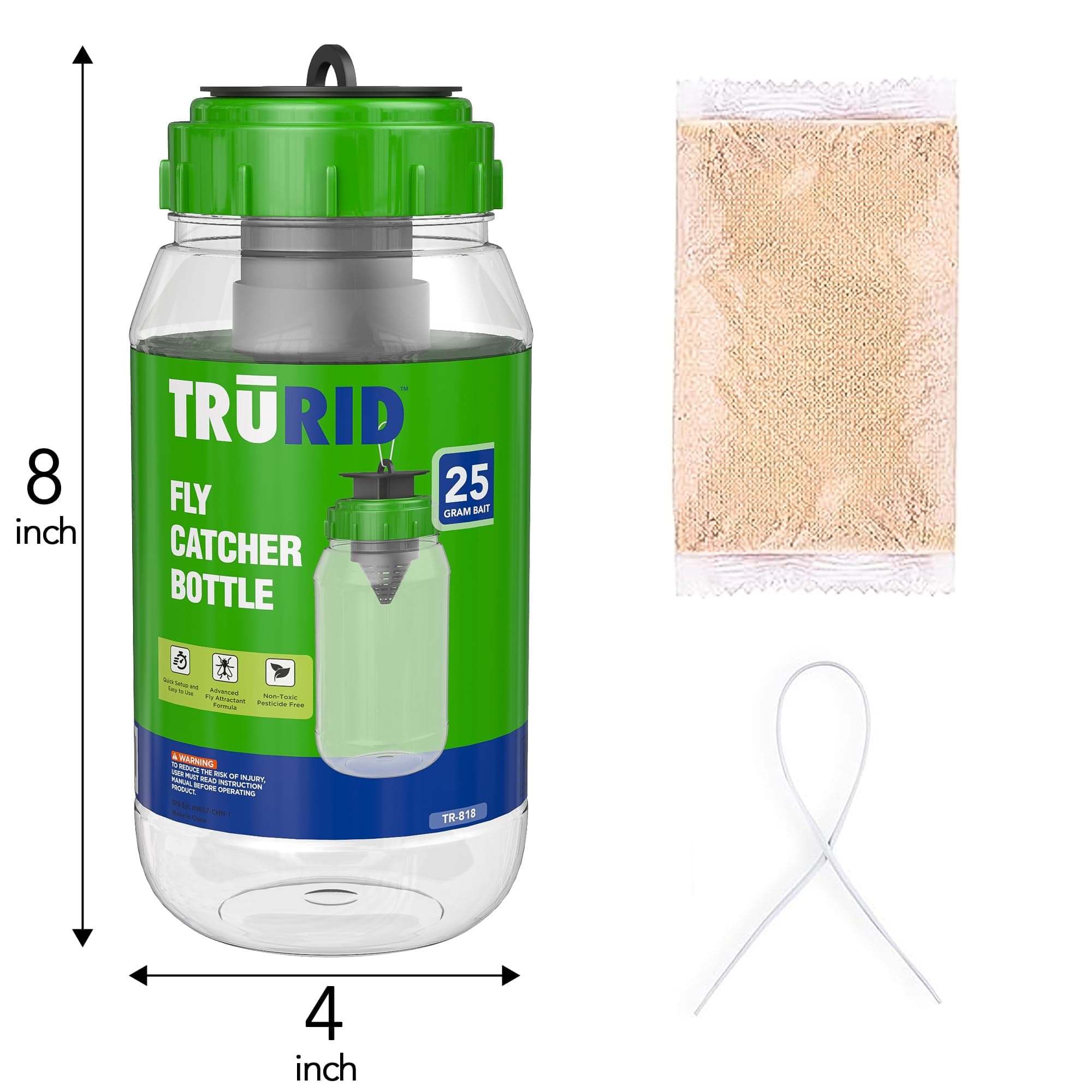 Fly Traps Outdoor- Reusable Hanging Fly Trap- (3-Pack) Add Water to Catch House - Thumbnail 3