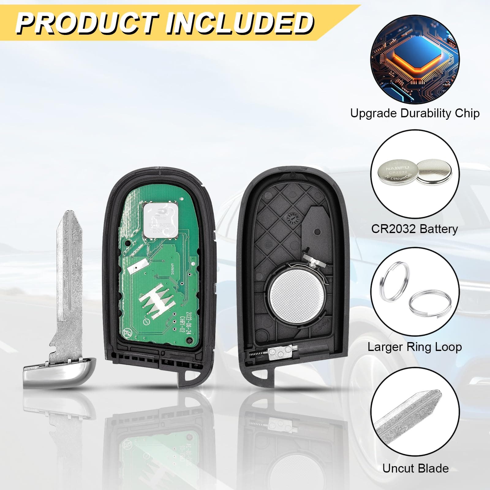 Vurkcy 5-Button Key Fob Replacement for 2014-2022 Jeep Grand Cherokee, 433 MHz, - Thumbnail 5