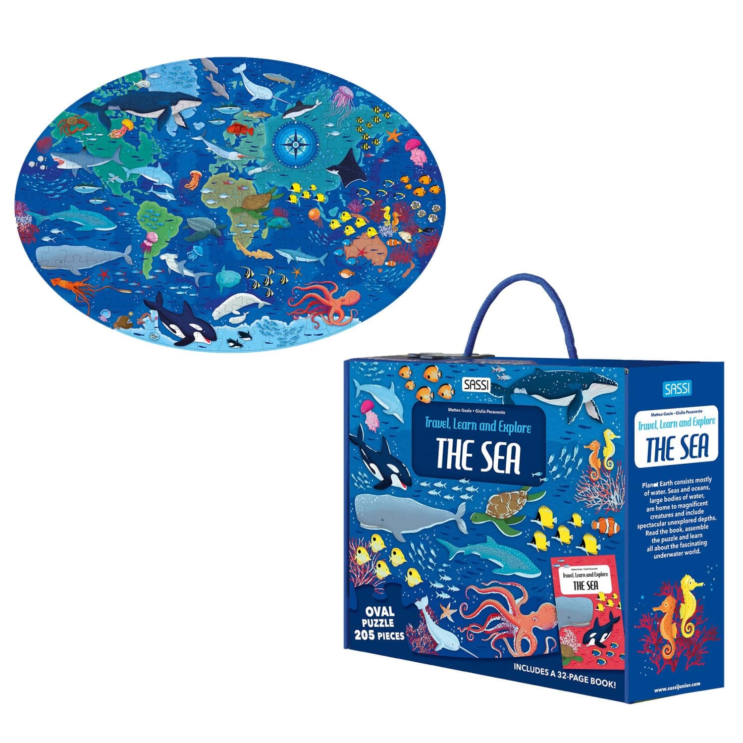 Sassi: Travel, Learn & Explore - The Sea - 205pc Puzzle & 32-Page Book, Educatio - Thumbnail 8