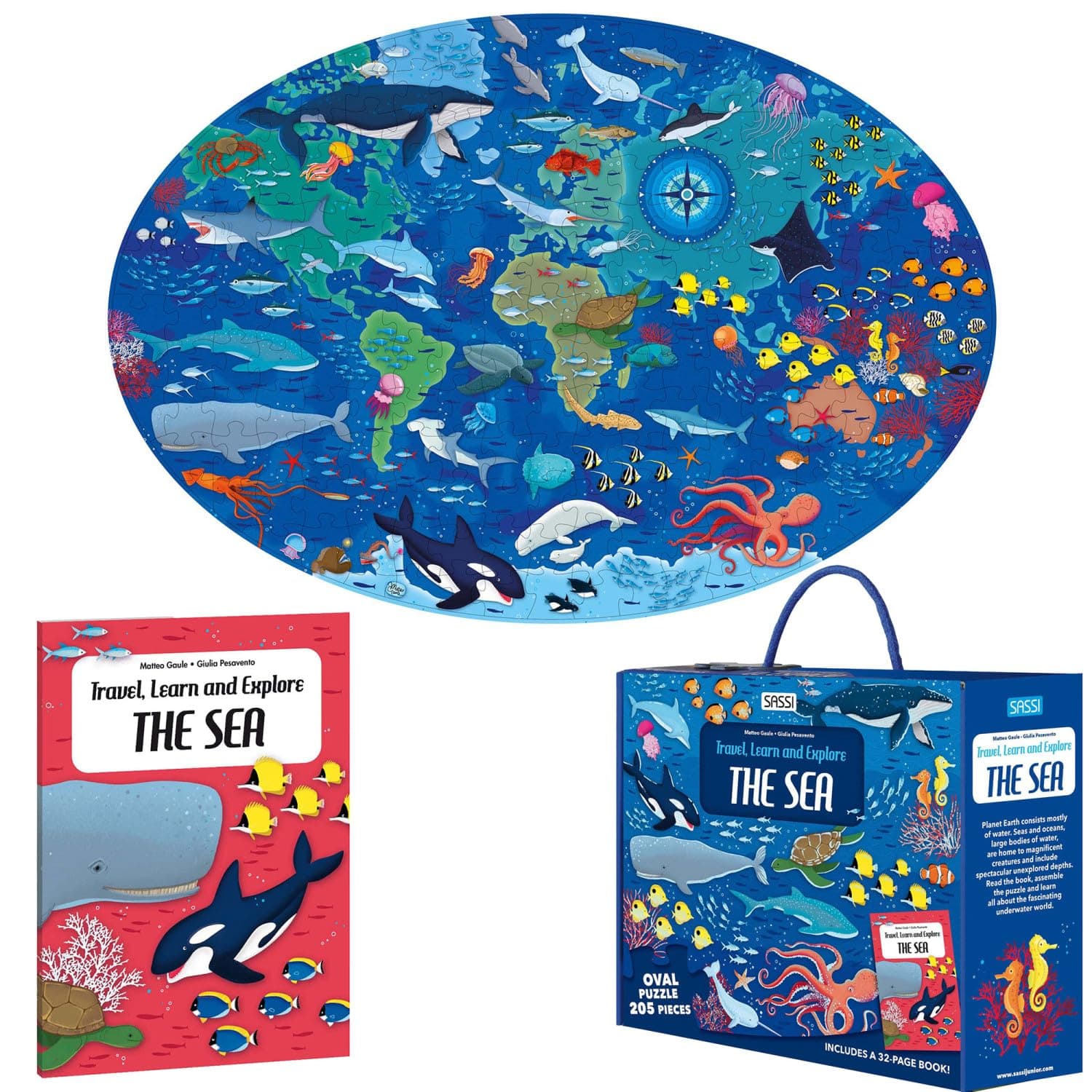 Sassi: Travel, Learn & Explore - The Sea - 205pc Puzzle & 32-Page Book, Educatio - Thumbnail 7