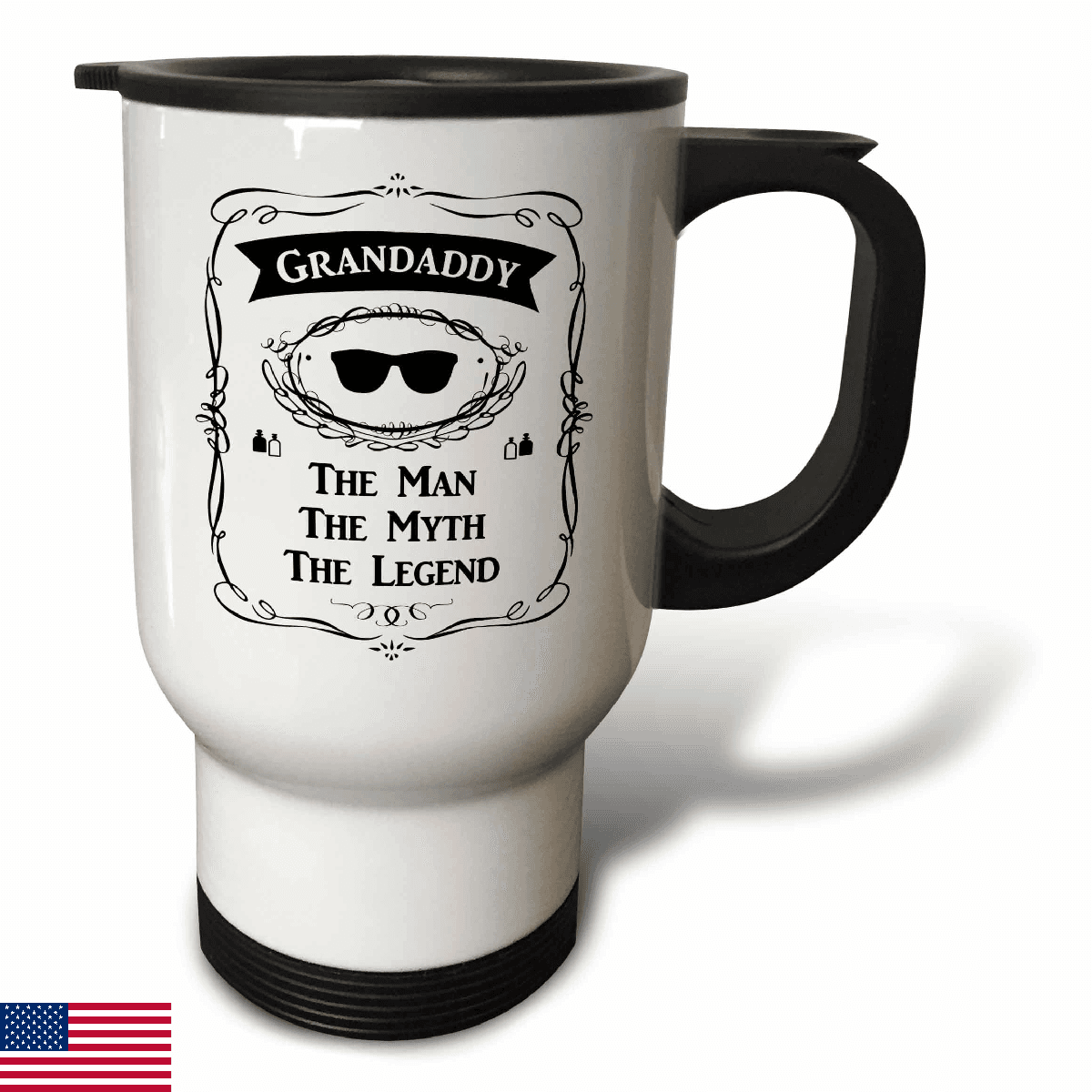 3dRose "Grandaddy The Man The Myth The Legend Cool Grandpa Grandfather Gift Stai - Image 1