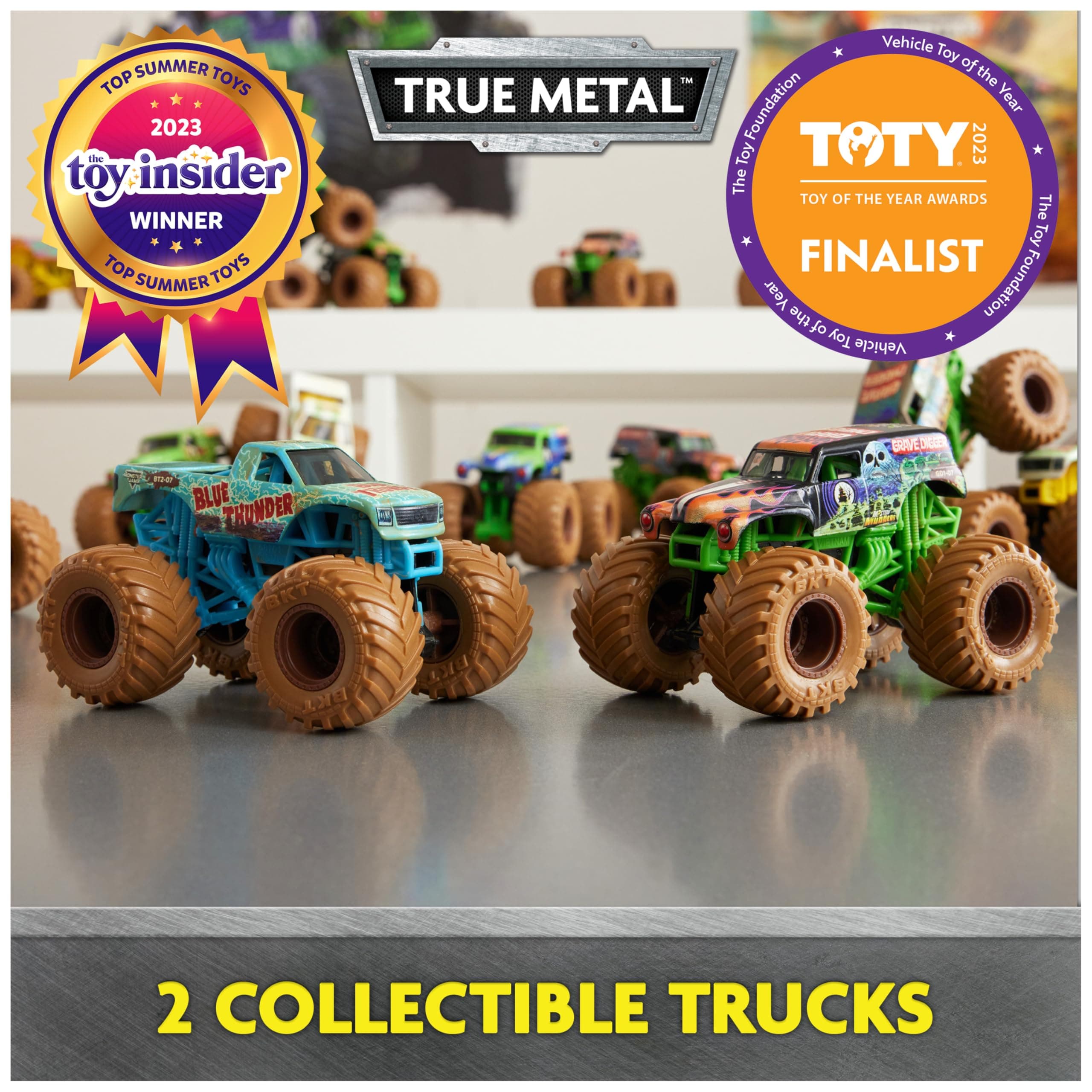 Monster Jam, Mystery Mudders 2-Pack Monster Trucks, Official 1:64 Die-Cast Vehic - Thumbnail 4