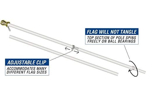 Flags Importer 6ft Spinning Flag Pole with Sealed Bearing System, Upper and Lowe - Thumbnail 2