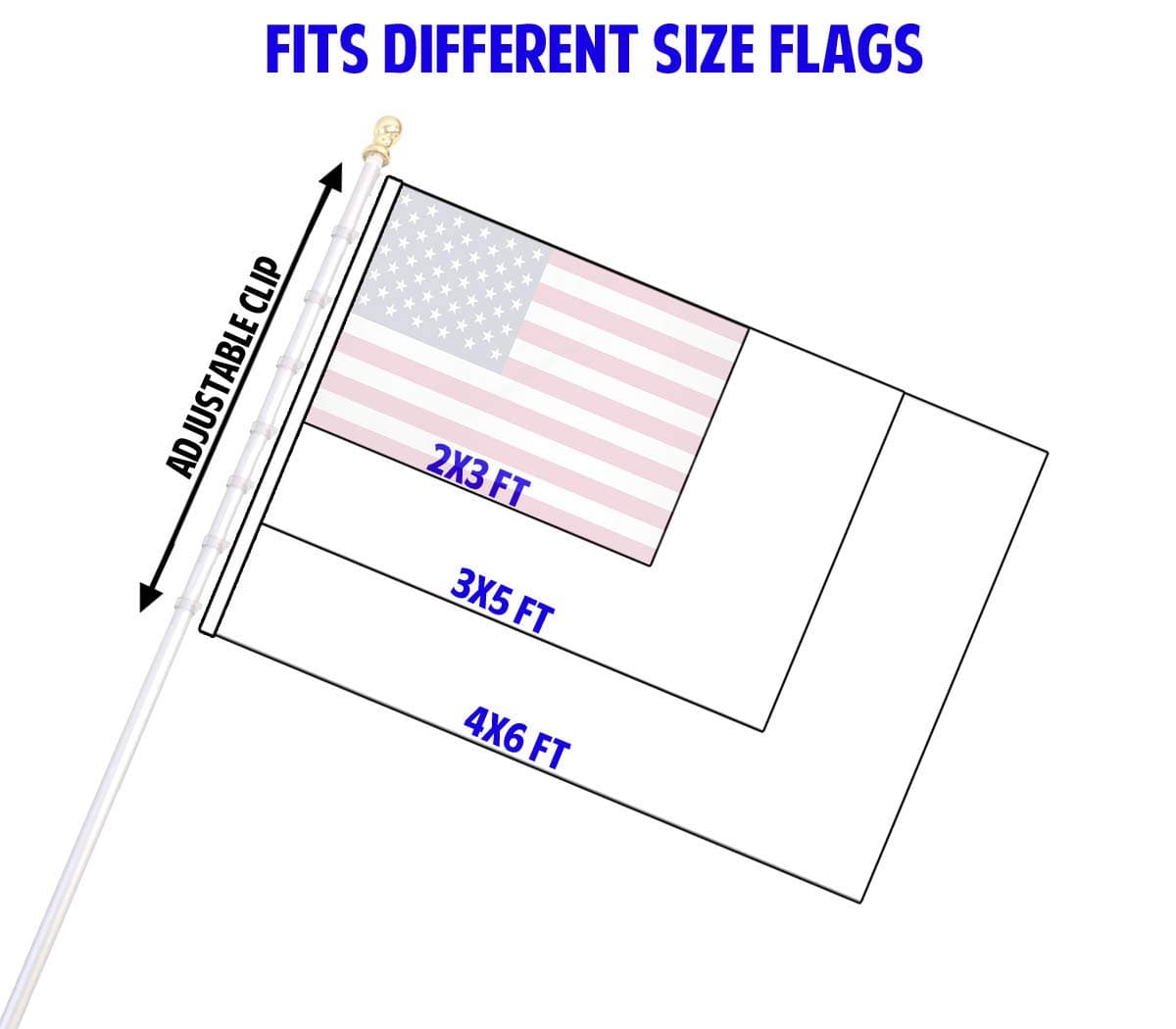 Flags Importer 6ft Spinning Flag Pole with Sealed Bearing System, Upper and Lowe - Thumbnail 5