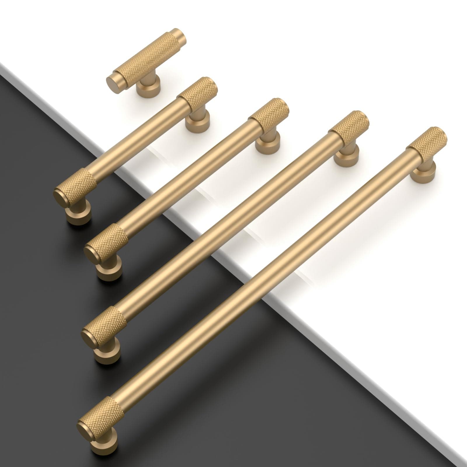 Coinkoly 10 Pack 3.75"(96mm) Champagne Bronze Cabinet Pulls Knurled Kitchen Cabi - Thumbnail 6