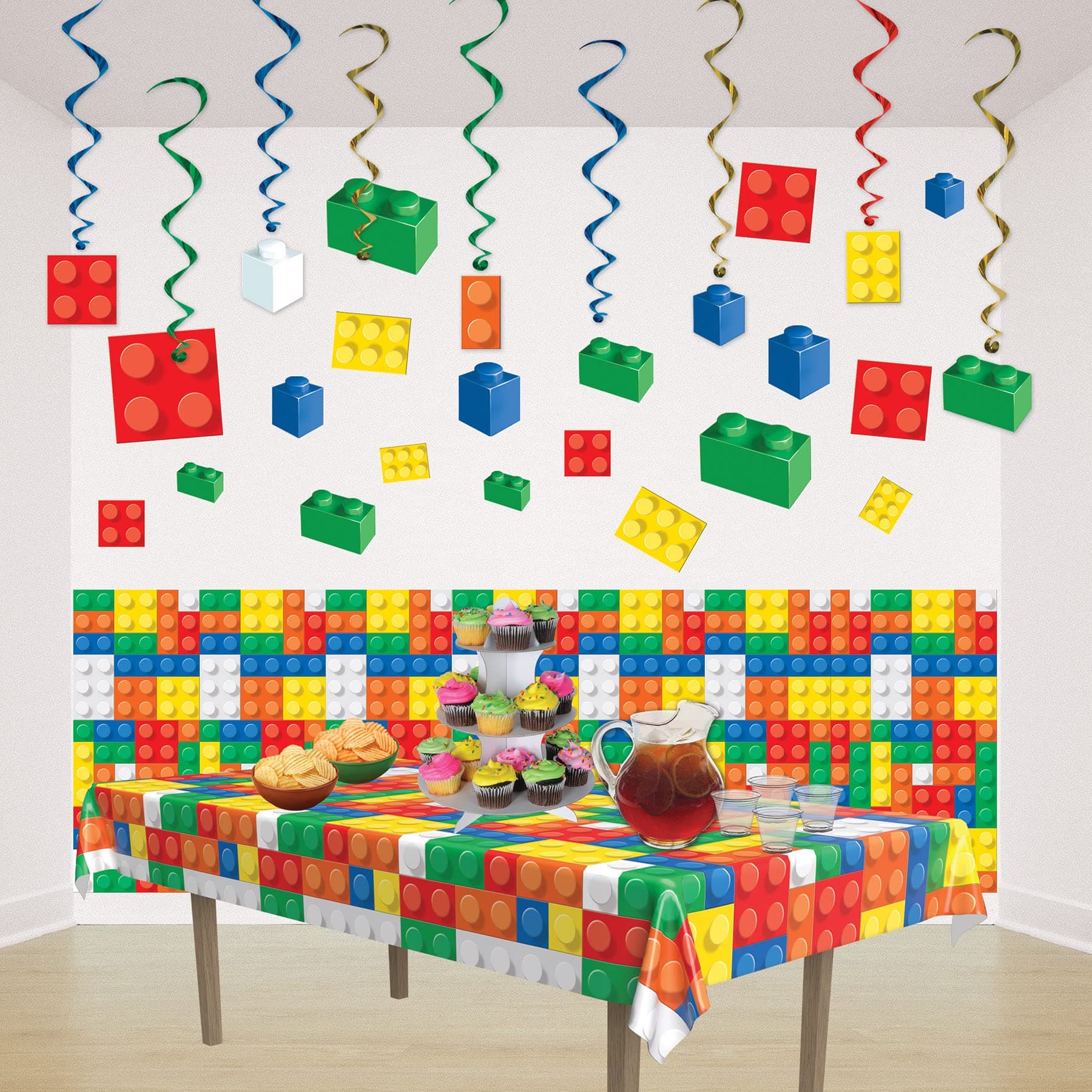 Beistle 2-Pack Building Blocks Tablecovers, Plastic Building Block Table Cloth, - Thumbnail 5