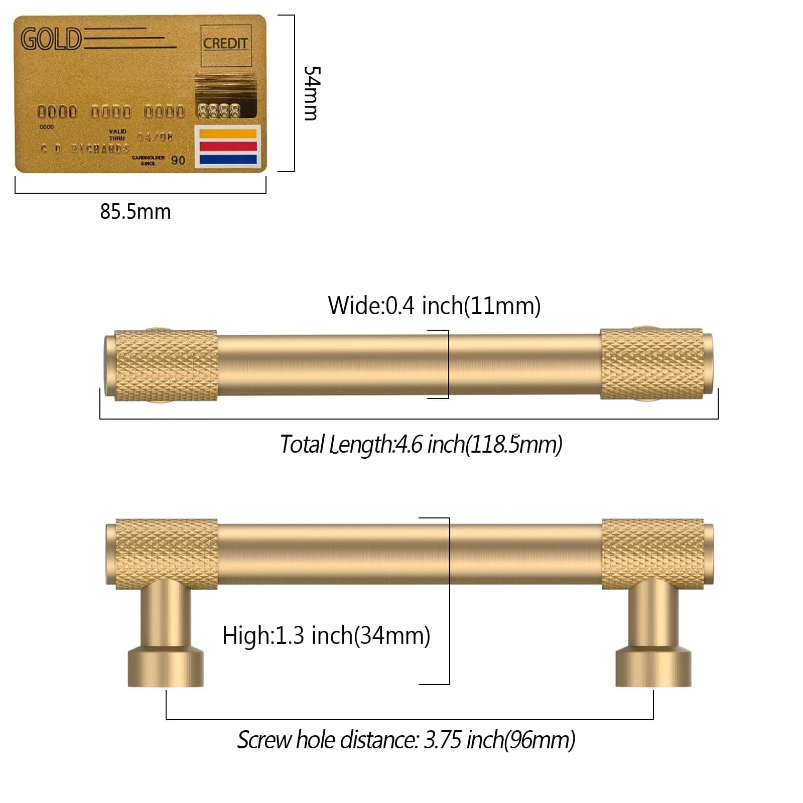 Coinkoly 10 Pack 3.75"(96mm) Champagne Bronze Cabinet Pulls Knurled Kitchen Cabi - Thumbnail 2