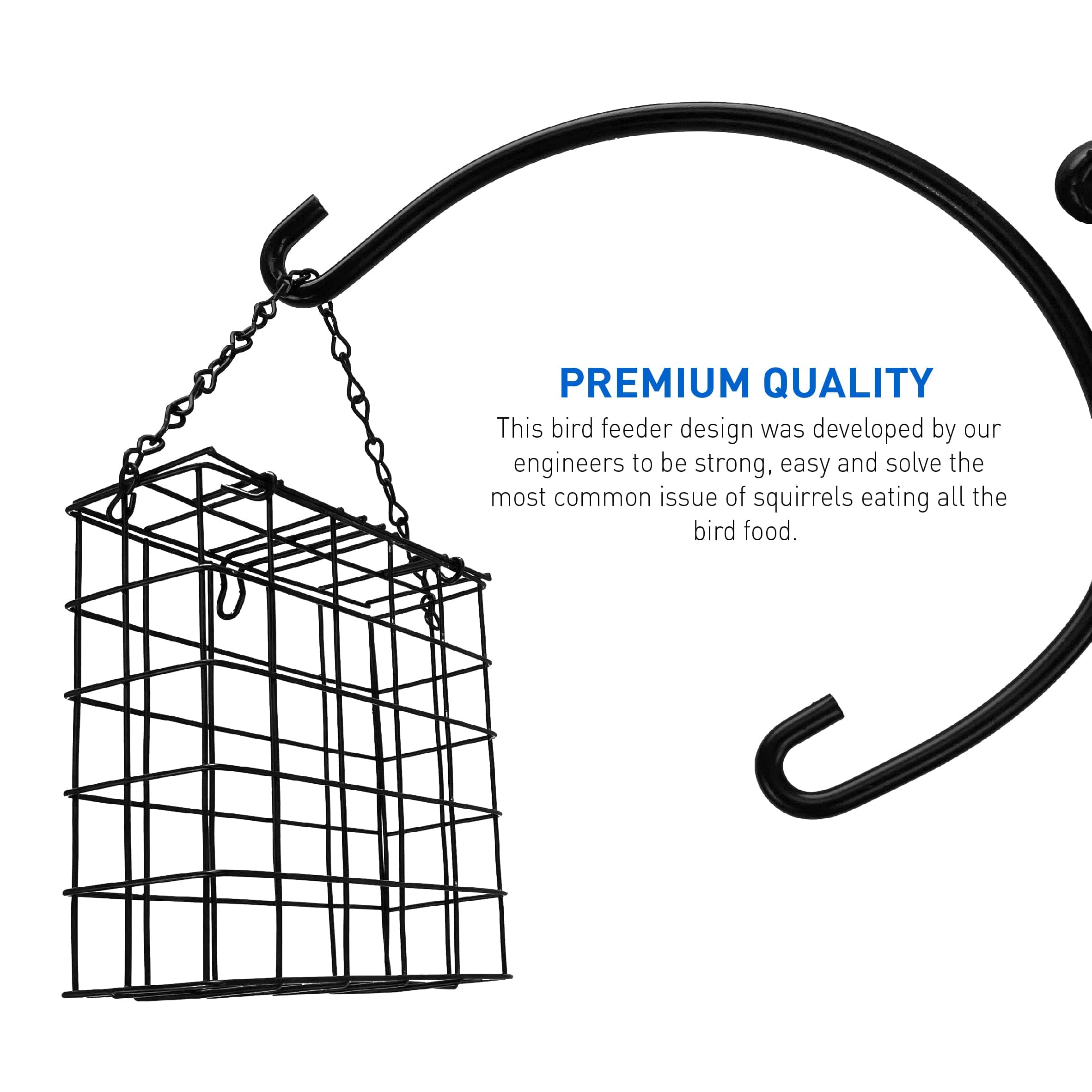 EasyGo Squirrel-Proof 81" Bird Feeder Station - 2 Feeders, Peanut Feeder, Baffle - Thumbnail 8