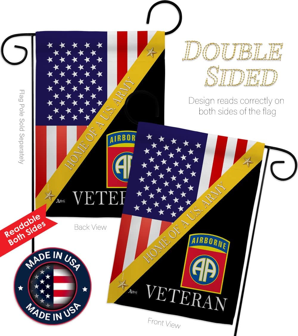 Home of 82nd Airborne Garden Flag - Set with Stand Armed Forces Army Rangers Uni - Thumbnail 3