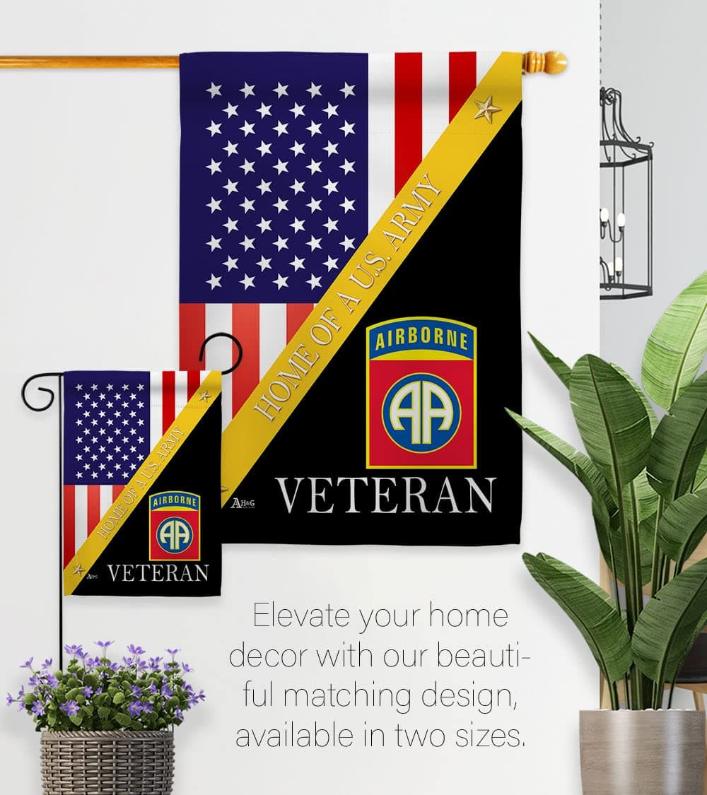 Home of 82nd Airborne Garden Flag - Set with Stand Armed Forces Army Rangers Uni - Thumbnail 8