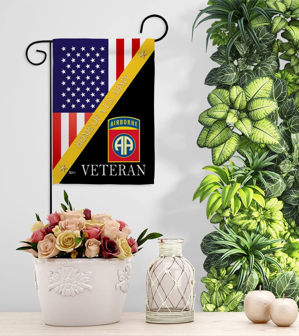 Home of 82nd Airborne Garden Flag - Set with Stand Armed Forces Army Rangers Uni - Thumbnail 9