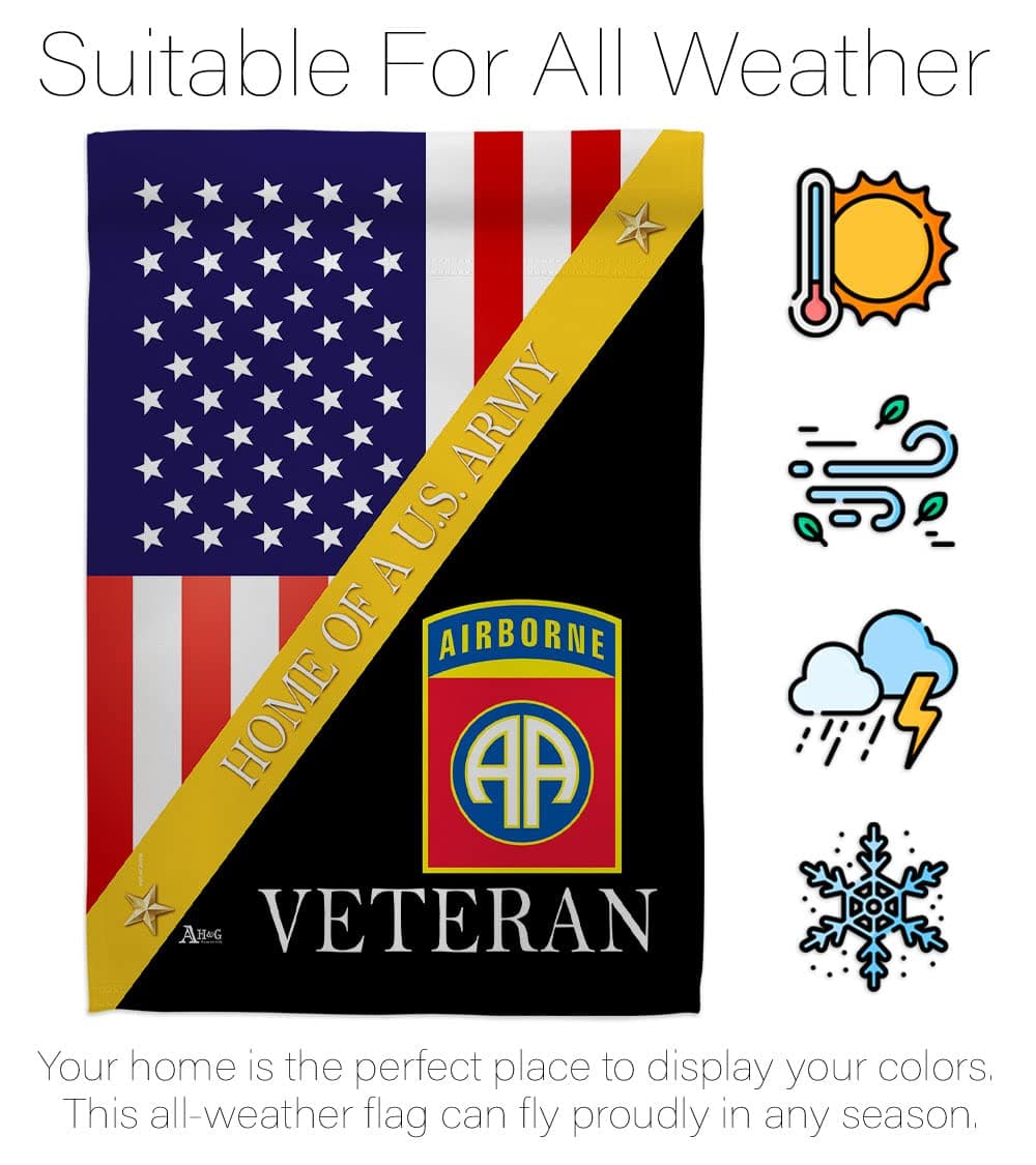 Home of 82nd Airborne Garden Flag - Set with Stand Armed Forces Army Rangers Uni - Thumbnail 6