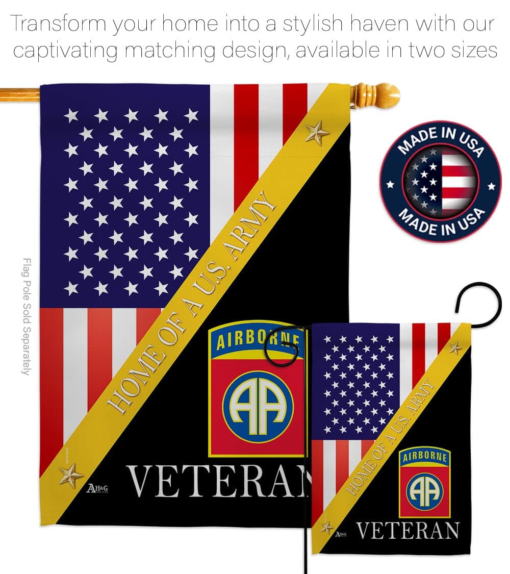 Home of 82nd Airborne Garden Flag - Set with Stand Armed Forces Army Rangers Uni - Thumbnail 4