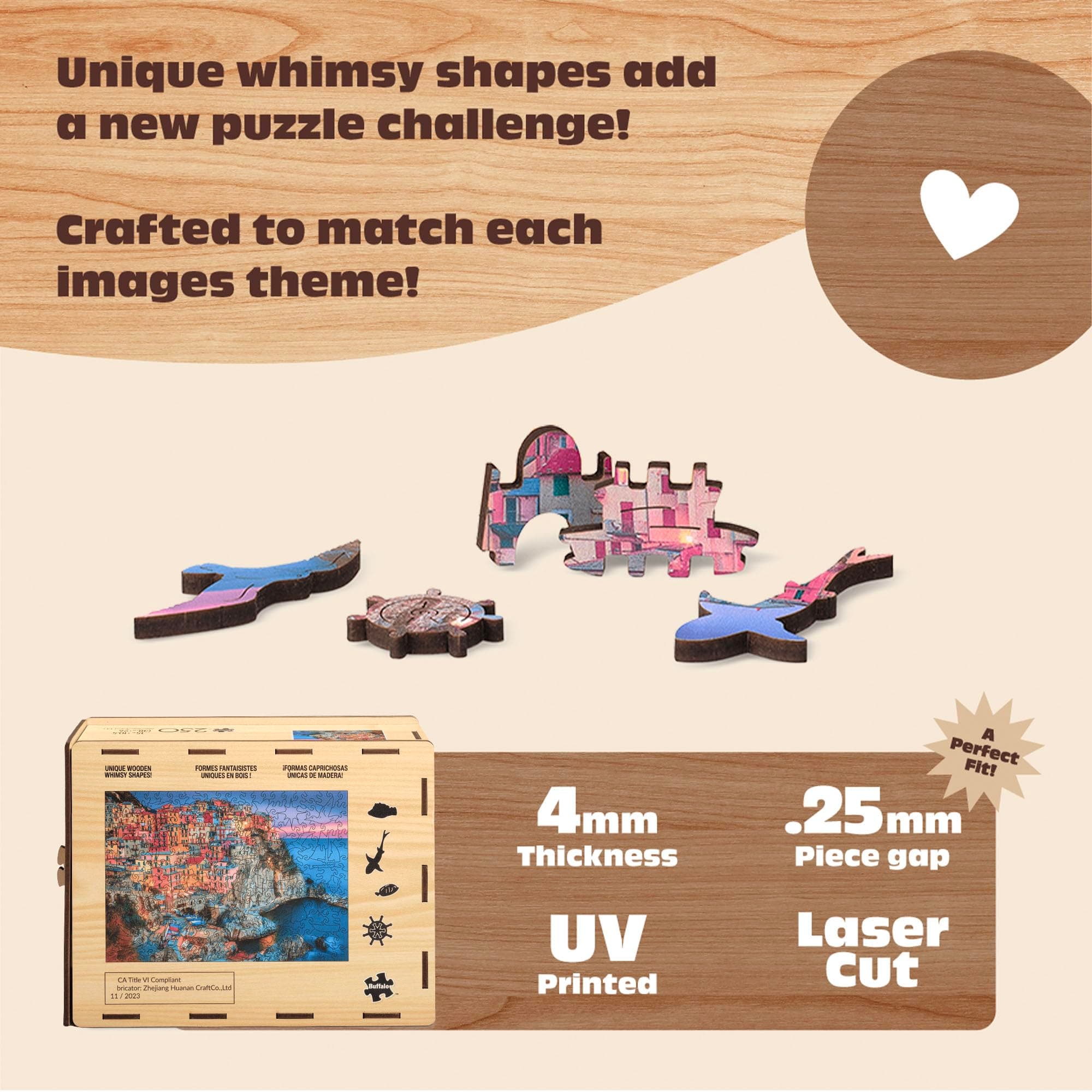 Buffalo Games - 250 Piece Wooden Jigsaw Puzzle Sierra Paradise, Thomas Kinkade, - Thumbnail 3