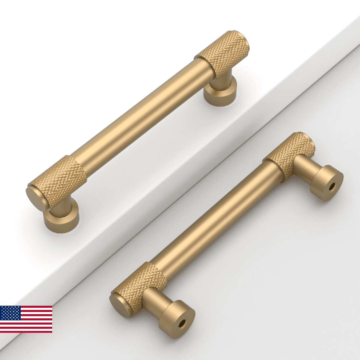 Coinkoly 10 Pack 3.75"(96mm) Champagne Bronze Cabinet Pulls Knurled Kitchen Cabi - Image 1