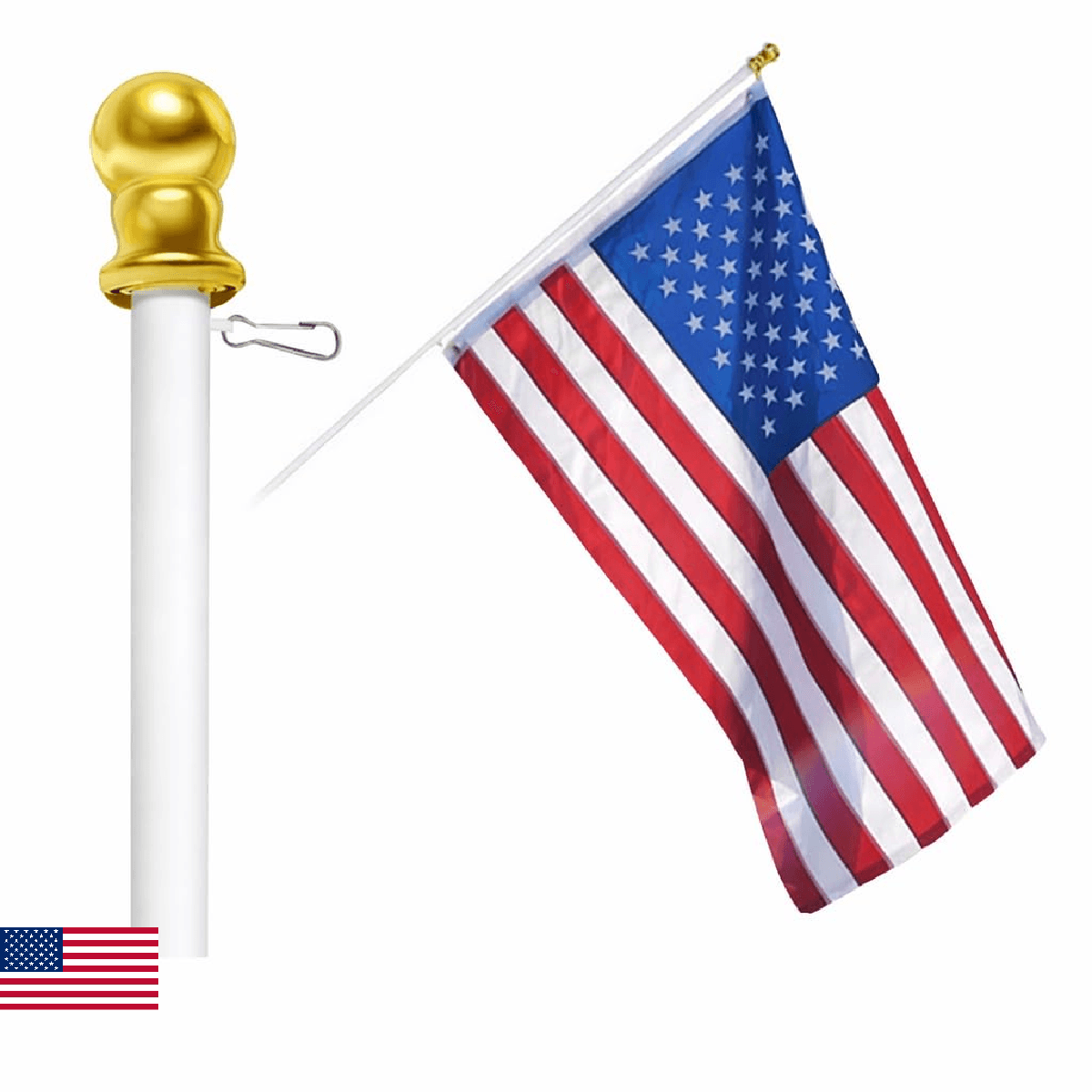 Flags Importer 6ft Spinning Flag Pole with Sealed Bearing System, Upper and Lowe - Image 1